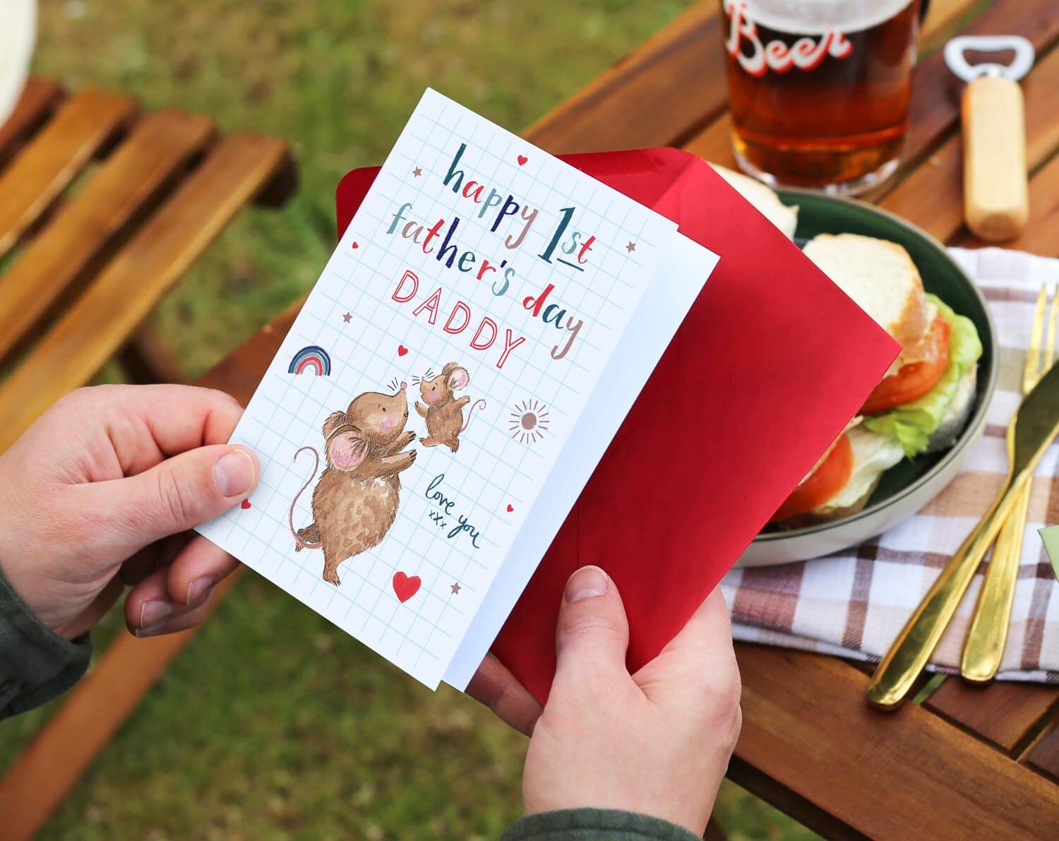 Happy 1st Father's Day Daddy Card. Greeting & Note Cards designed by Making Meadows