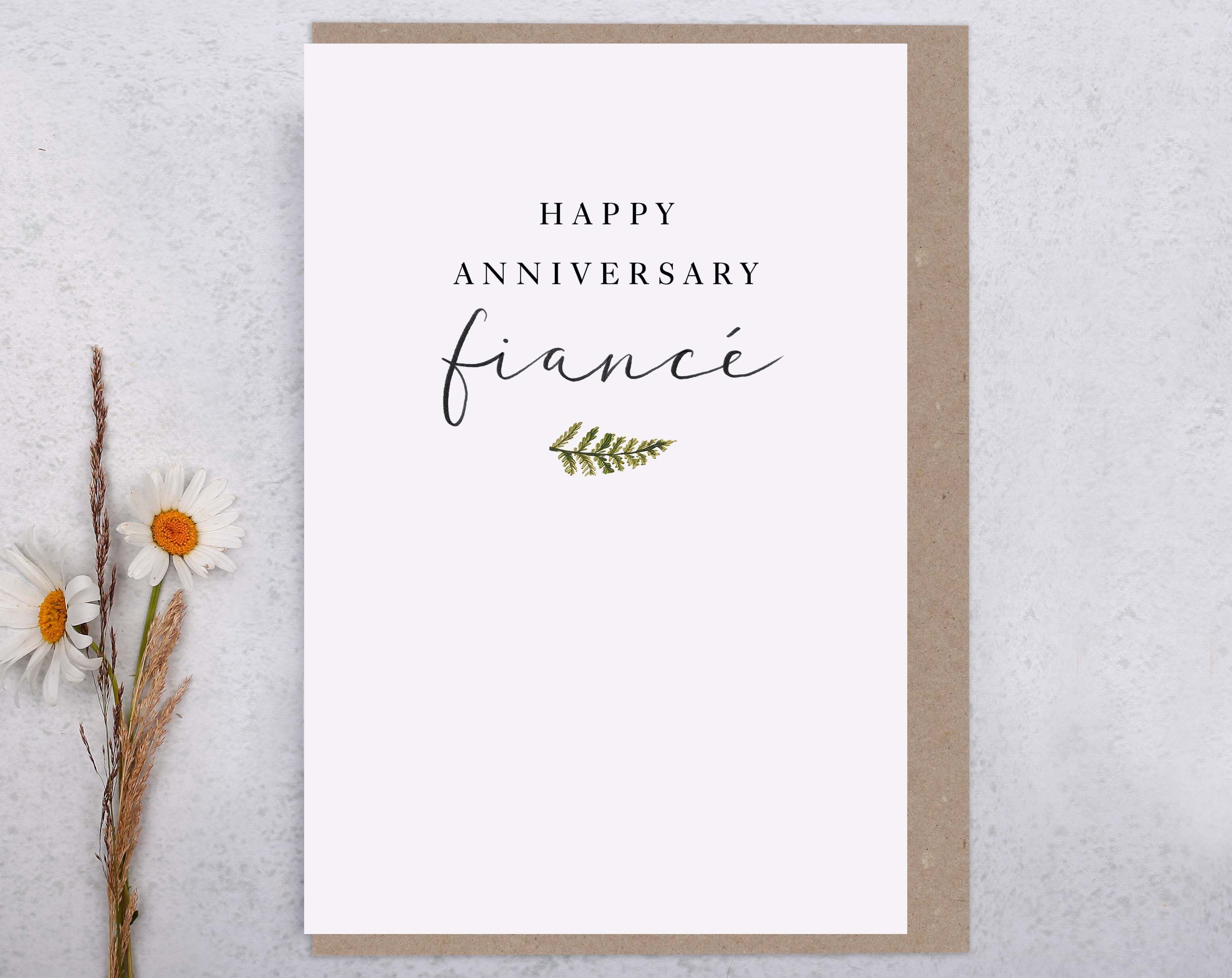 Happy Anniversary Fiancé Card. Greeting & Note Cards designed by Making Meadows