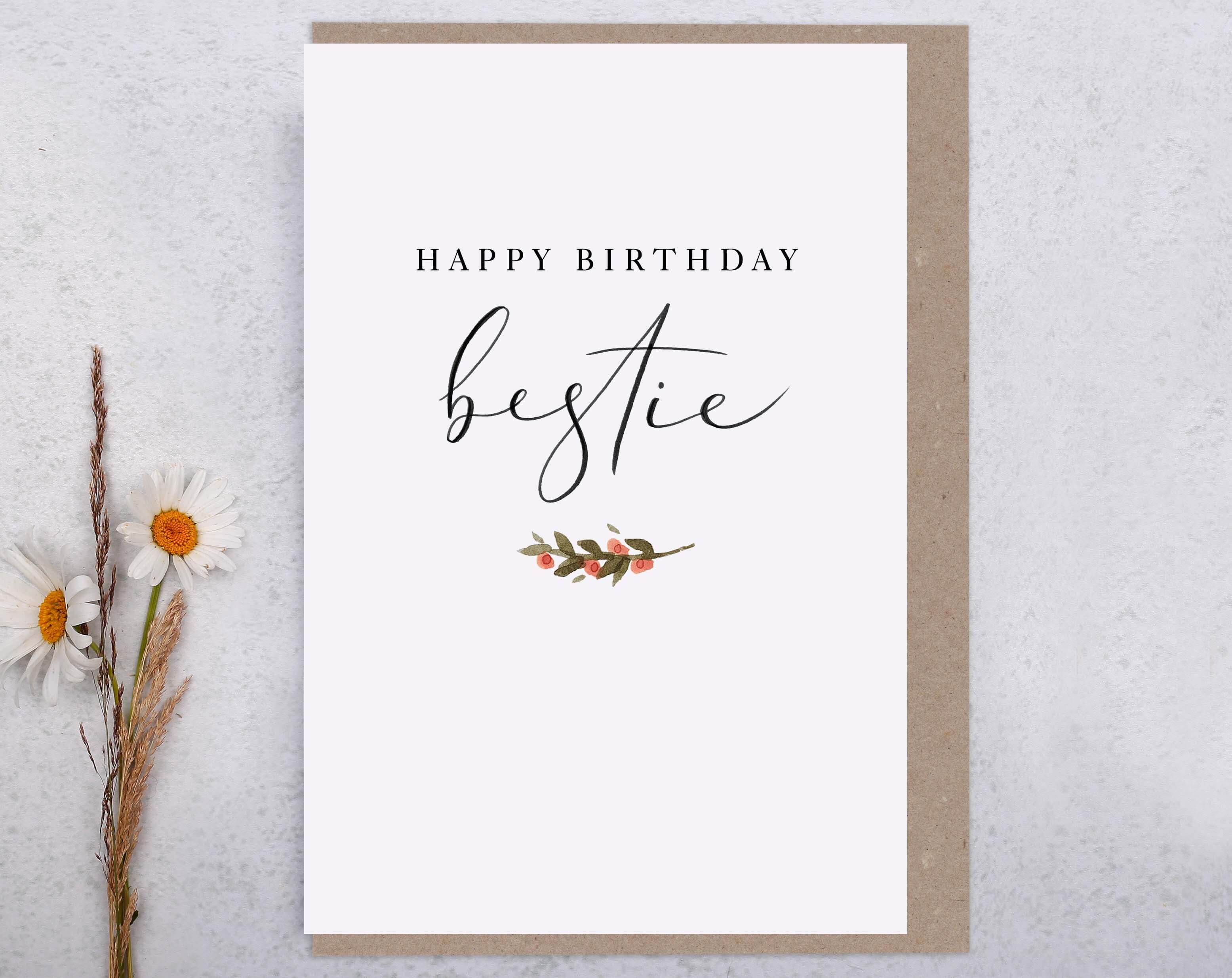 Happy Birthday Bestie Card. Greeting & Note Cards designed by Making Meadows