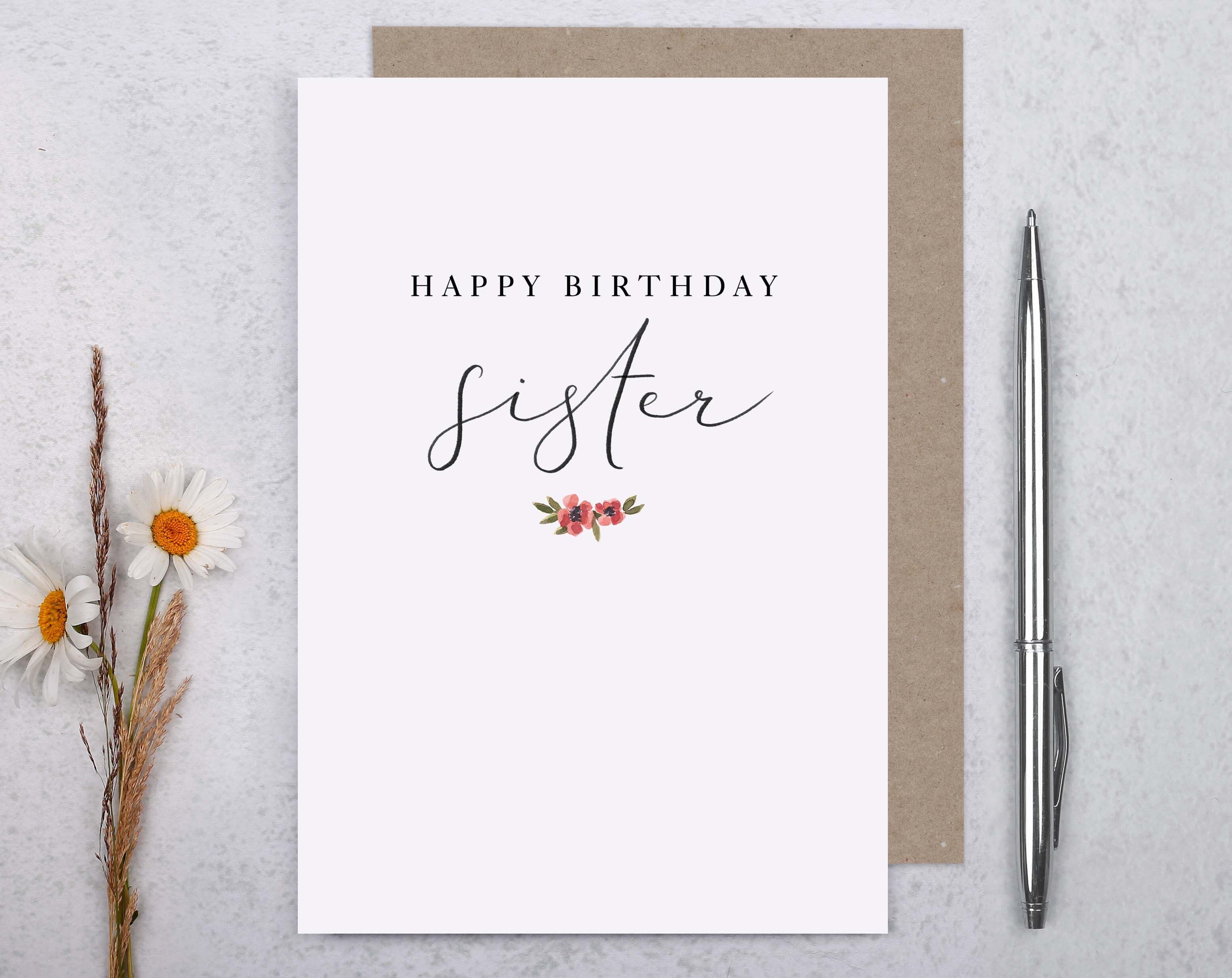 Happy Birthday Sister Card. Greeting & Note Cards designed by Making Meadows