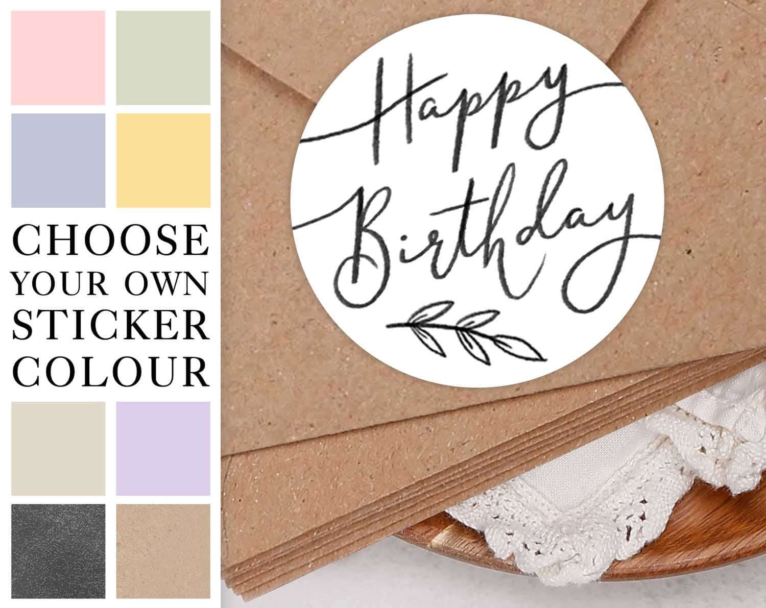 Happy Birthday Sticker Sheet. Decorative Stickers designed by Making Meadows