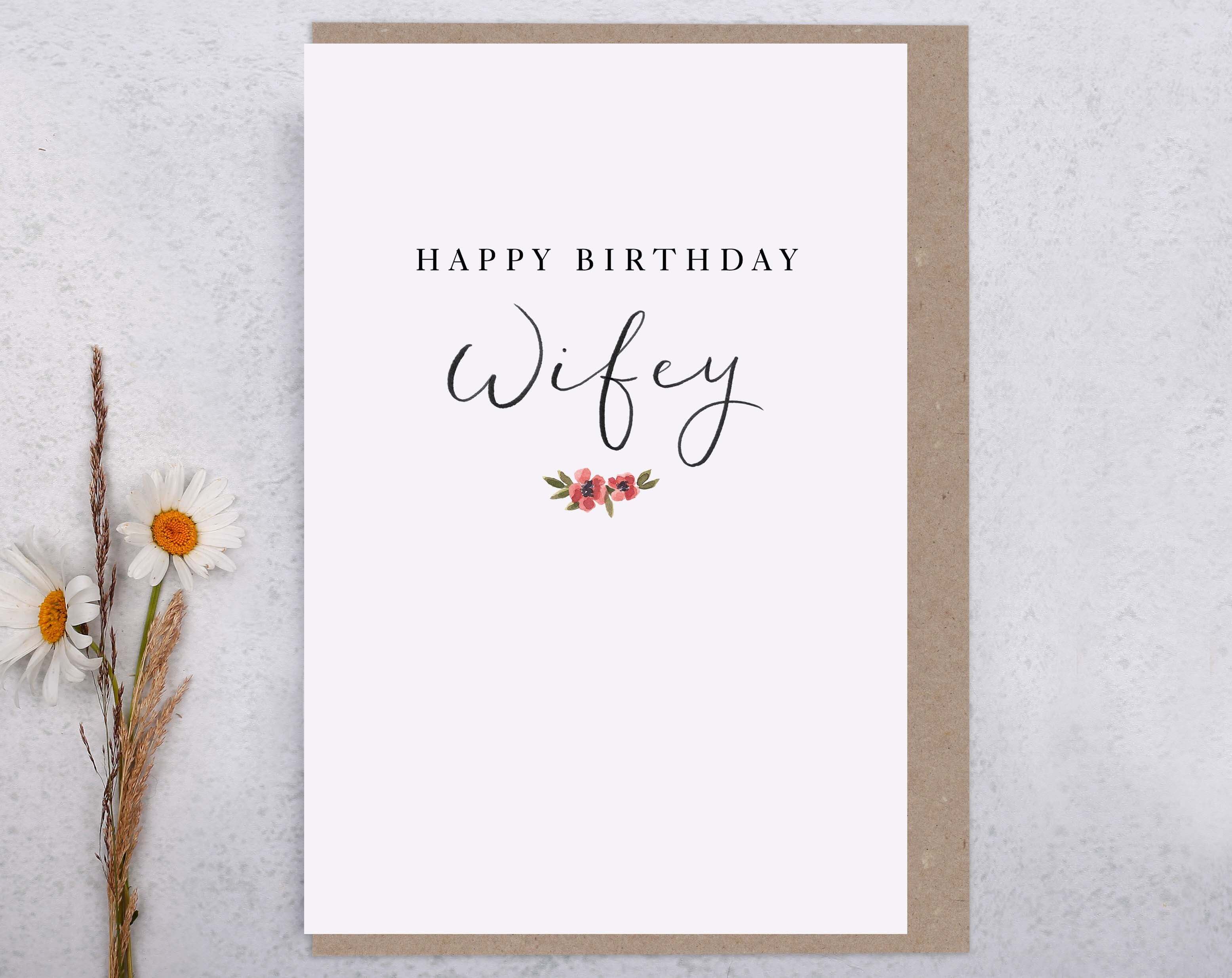 Happy Birthday Wifey Card. Greeting & Note Cards designed by Making Meadows