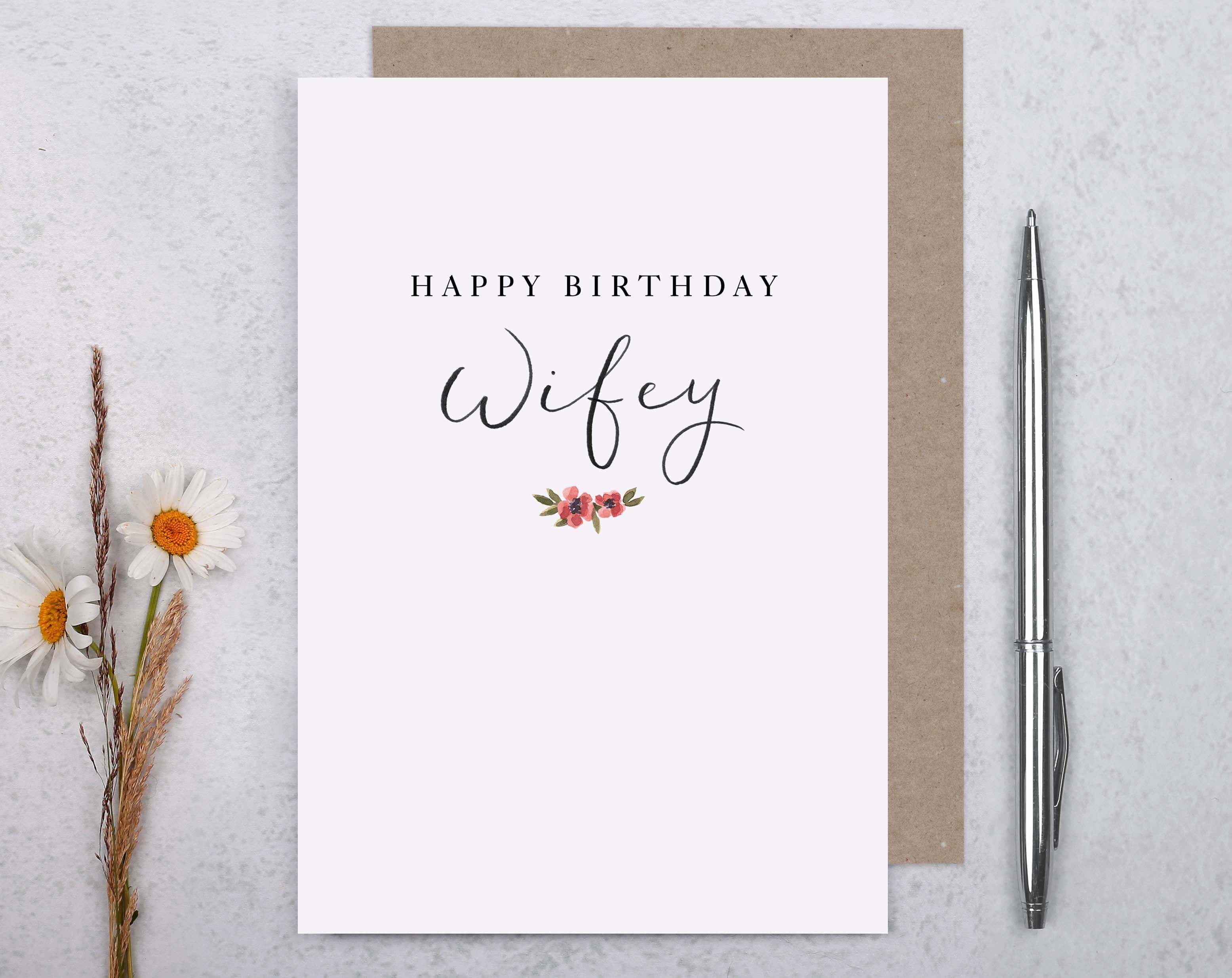 Happy Birthday Wifey Card. Greeting & Note Cards designed by Making Meadows