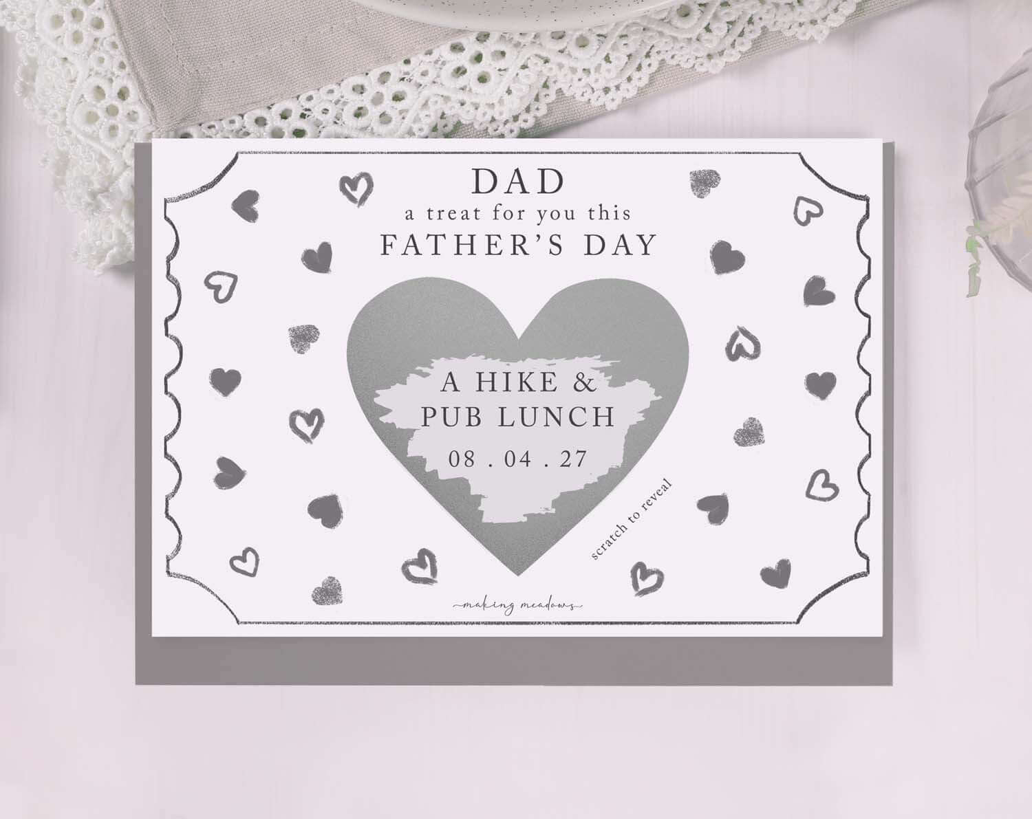 Heart Scratch To Reveal Card For Dad
