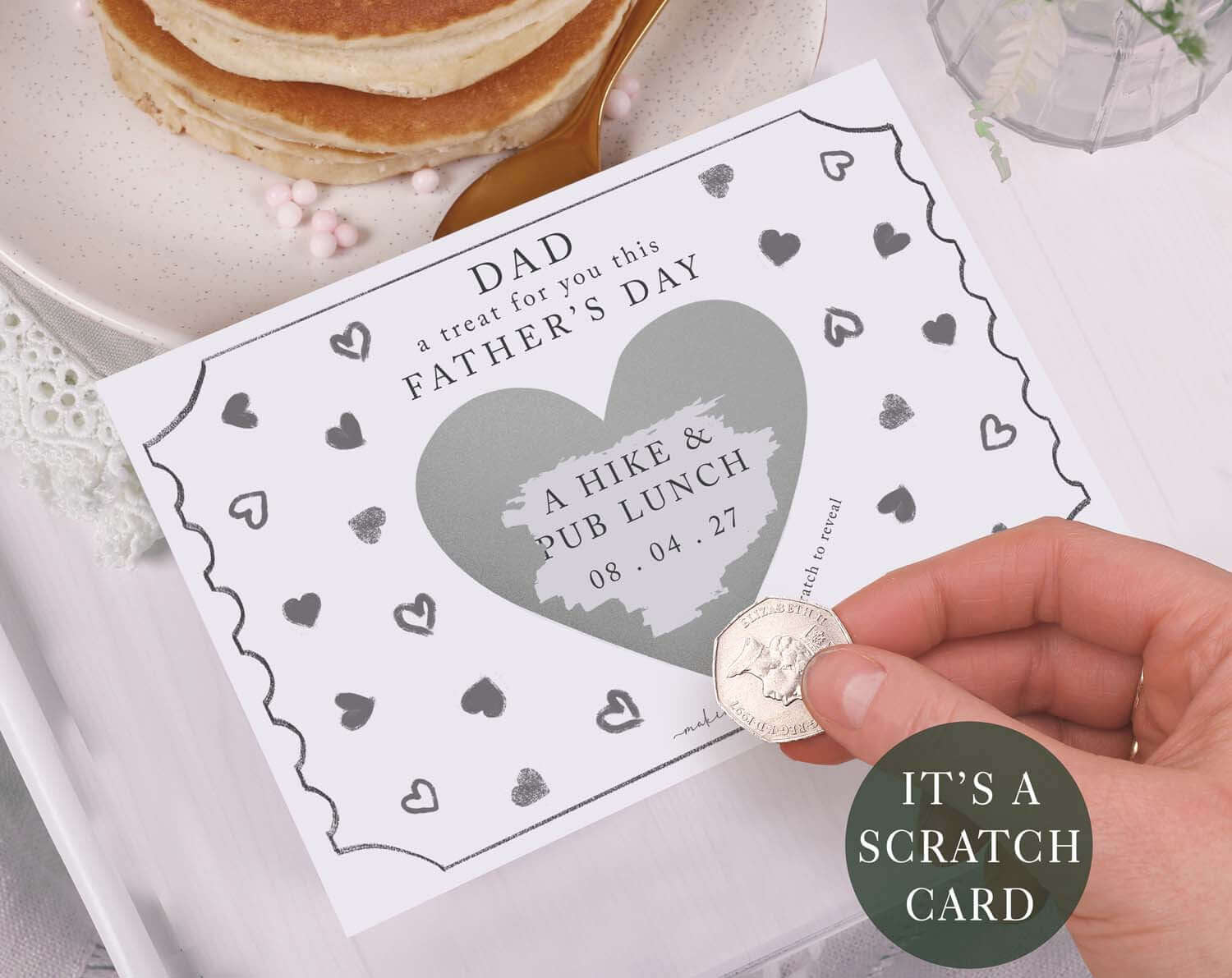 Heart Scratch To Reveal Card For Dad