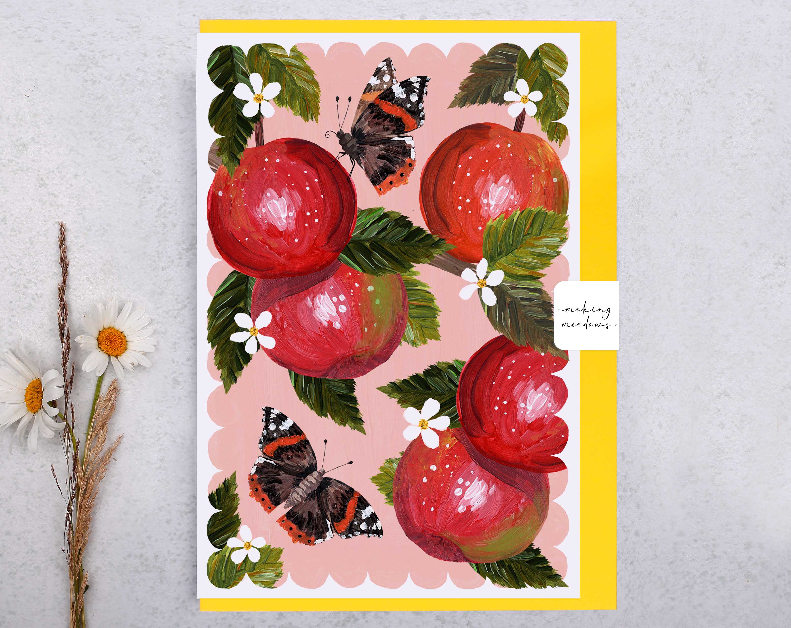 Hedgerow Apples Blank Card. Greeting & Note Cards designed by Making Meadows