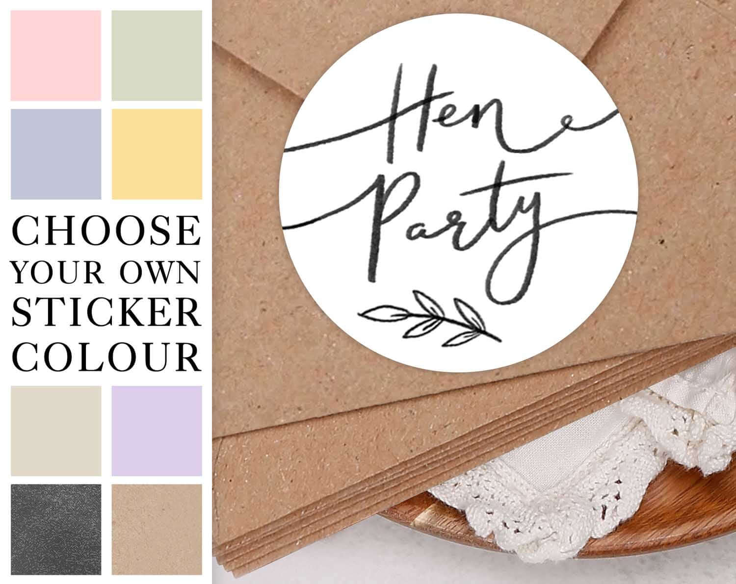 Hen Party Sticker Sheet. Decorative Stickers designed by Making Meadows