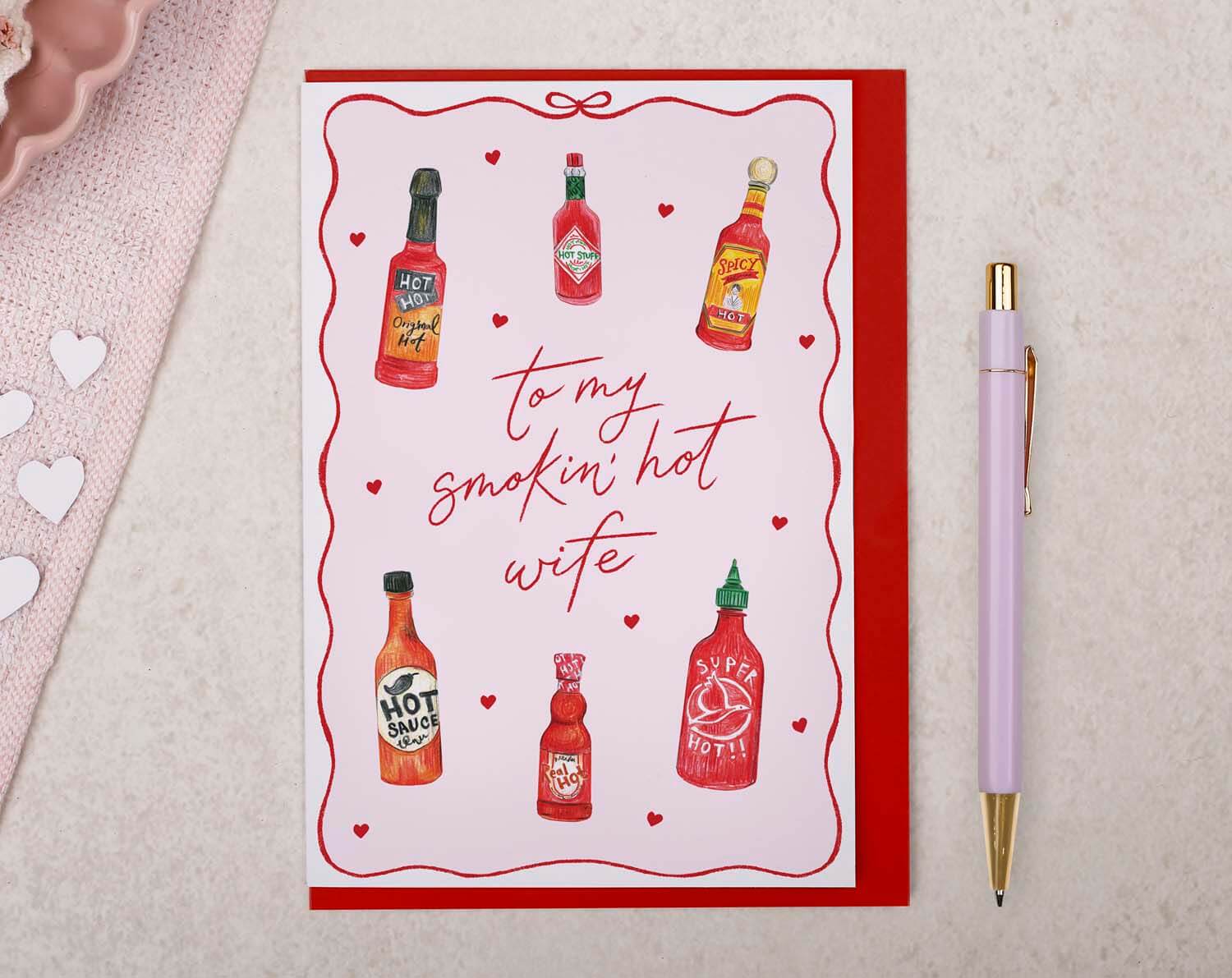 Hot Sauce Valentines Card For Wife