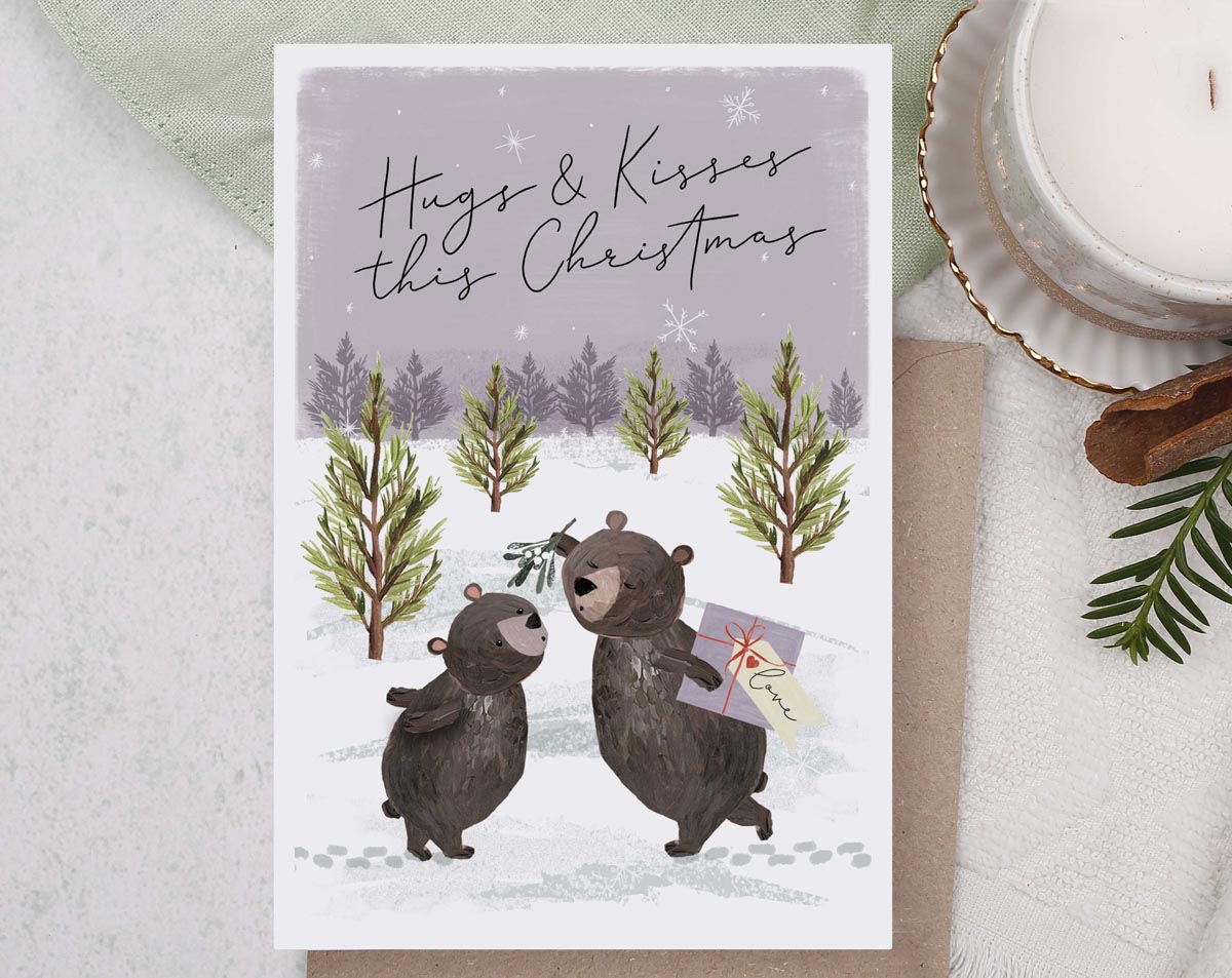 Hugs & Kisses This Christmas Card. Greeting & Note Cards designed by Making Meadows