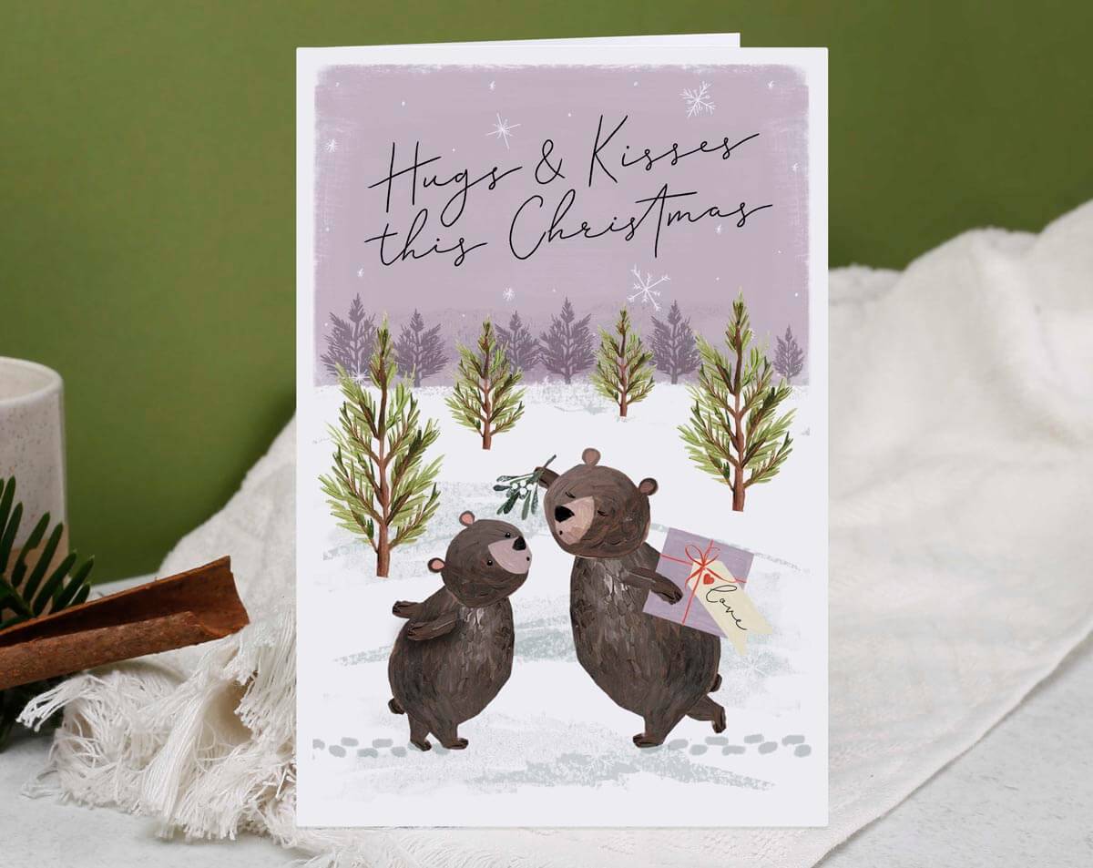 Hugs & Kisses This Christmas Card. Greeting & Note Cards designed by Making Meadows
