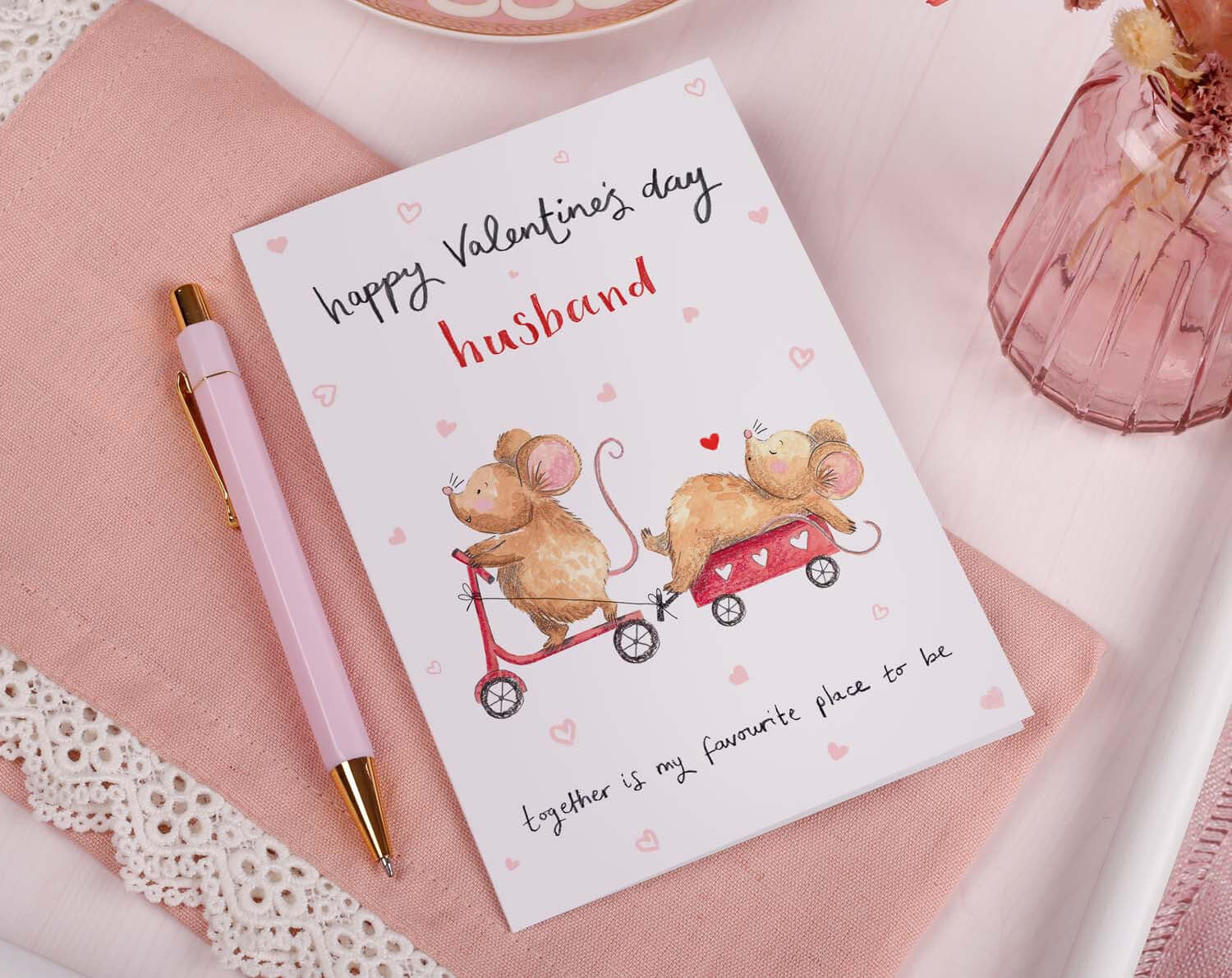 Husband Mice Valentine Card. Greeting & Note Cards designed by Making Meadows