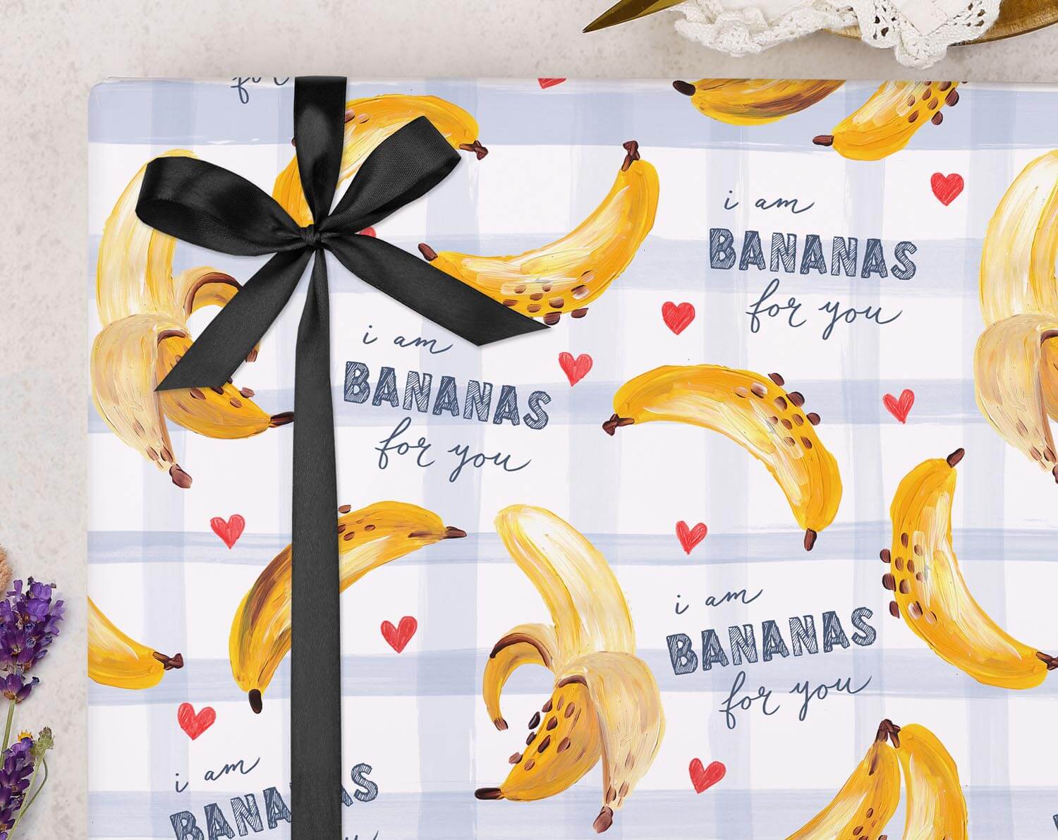 I Am Bananas For You Wrapping Paper. Wrapping Paper designed by Making Meadows