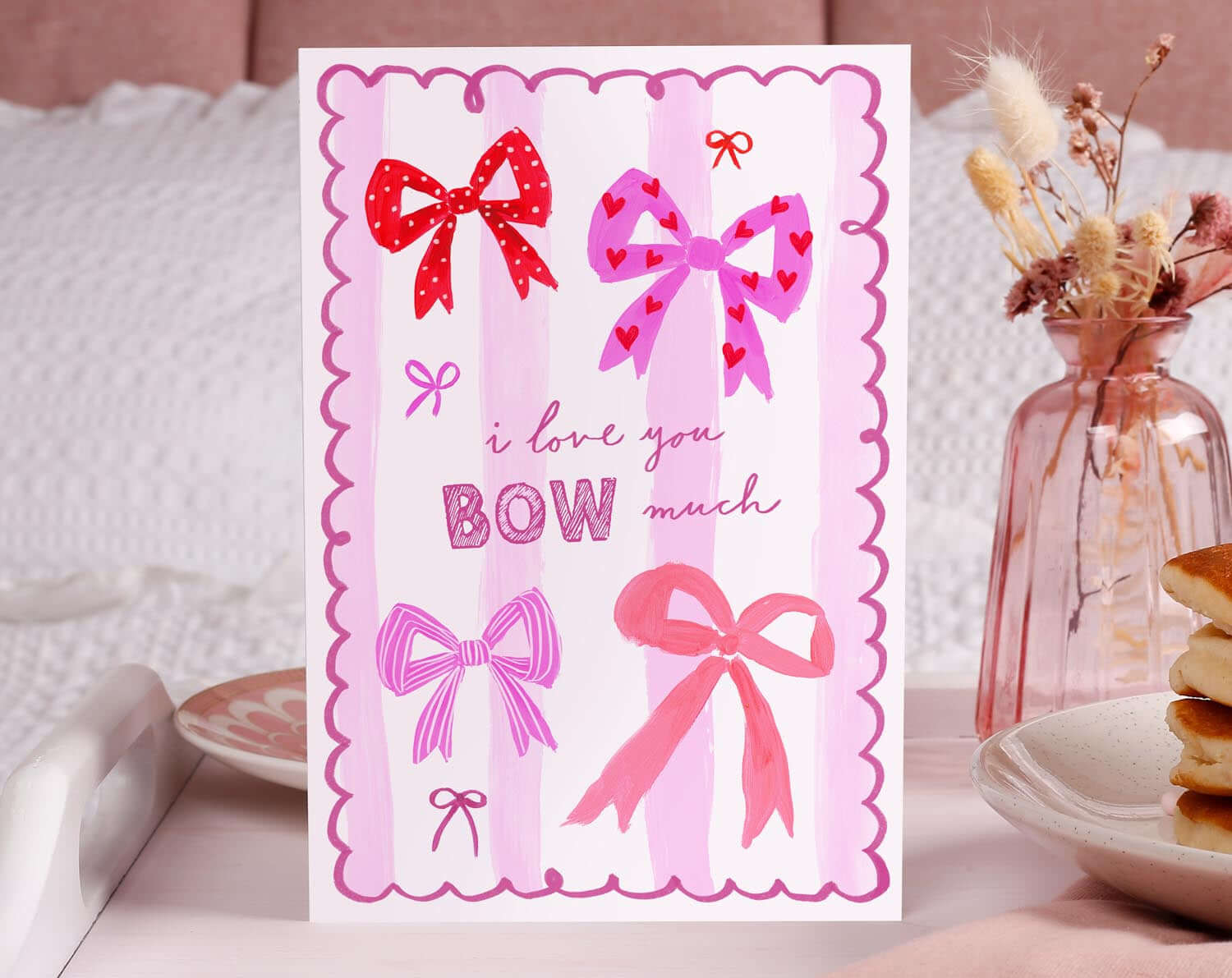 I Love You Bow Much Valentine Card. Greeting & Note Cards designed by Making Meadows