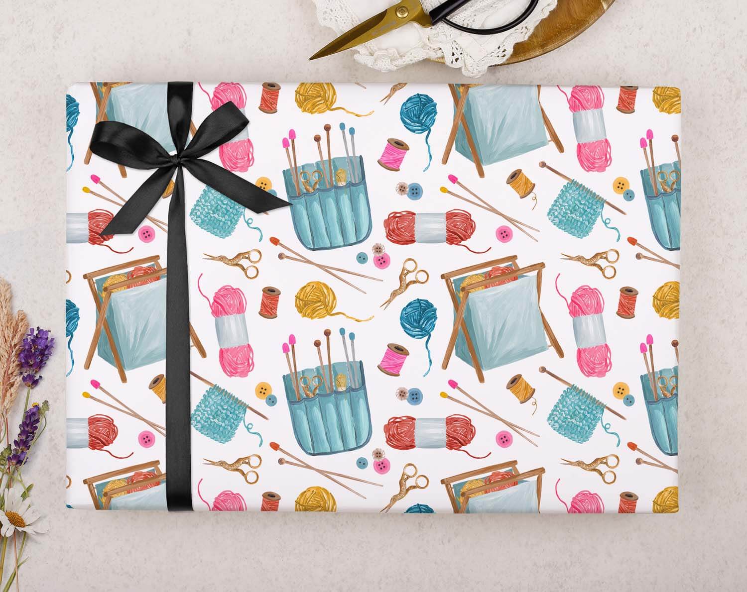 Knitting Wrapping Paper. Wrapping Paper designed by Making Meadows