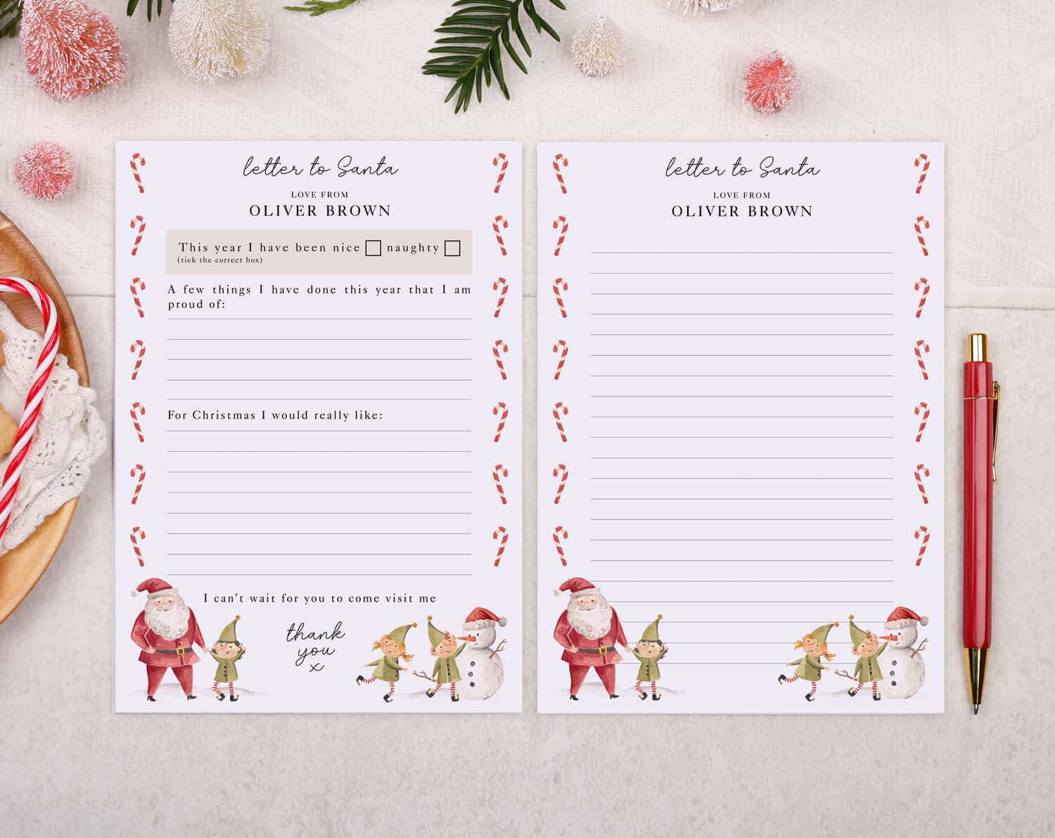 Elf Personalised Letter To Santa With Prompts designed by Making Meadows