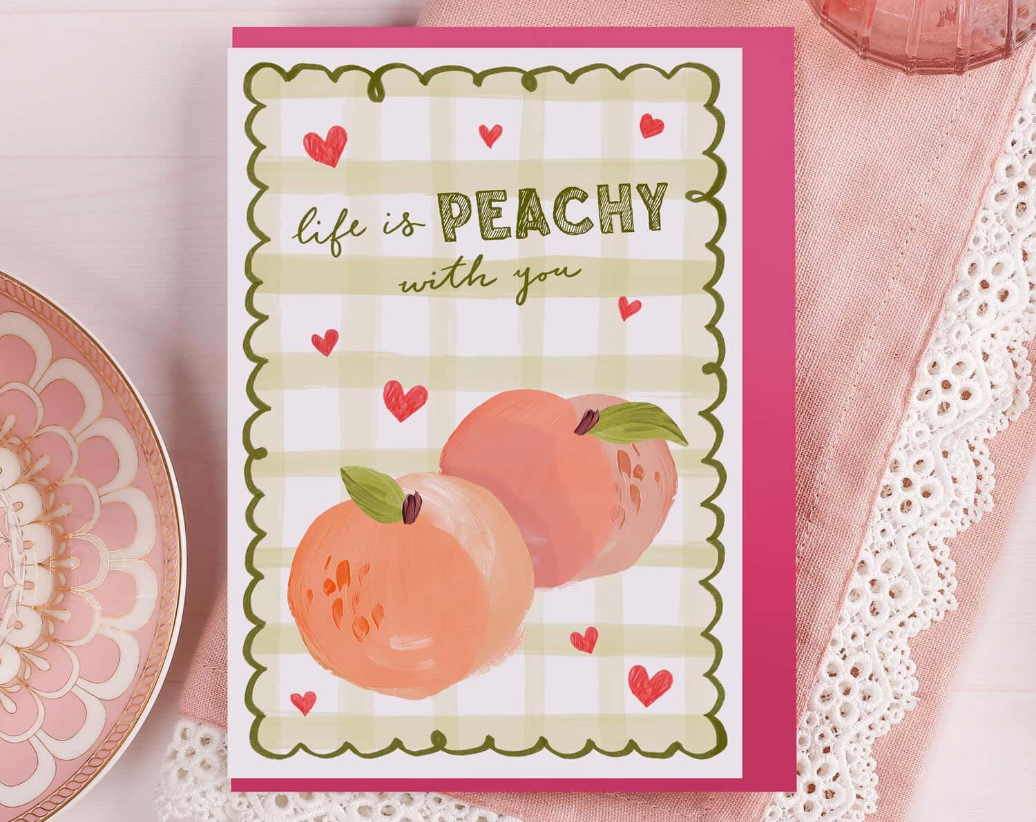 Life Is Peachy With You Valentine Card. Greeting & Note Cards designed by Making Meadows