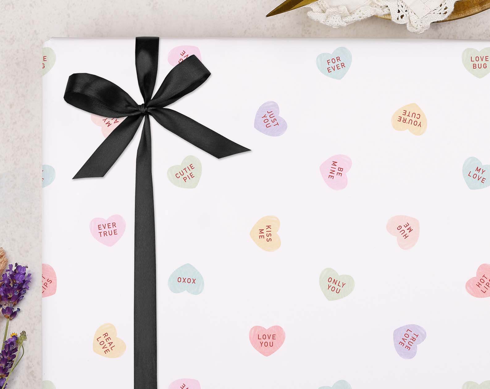 Love Heart Valentine Wrapping Paper. Wrapping Paper designed by Making Meadows