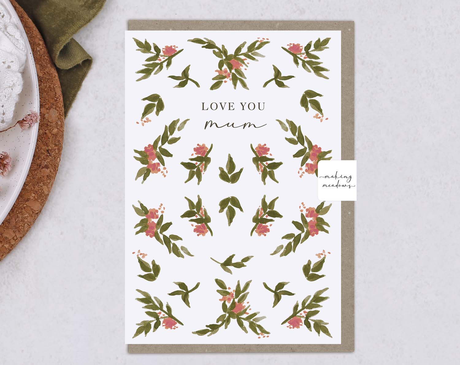 Love you Mum Card. Greeting & Note Cards designed by Making Meadows