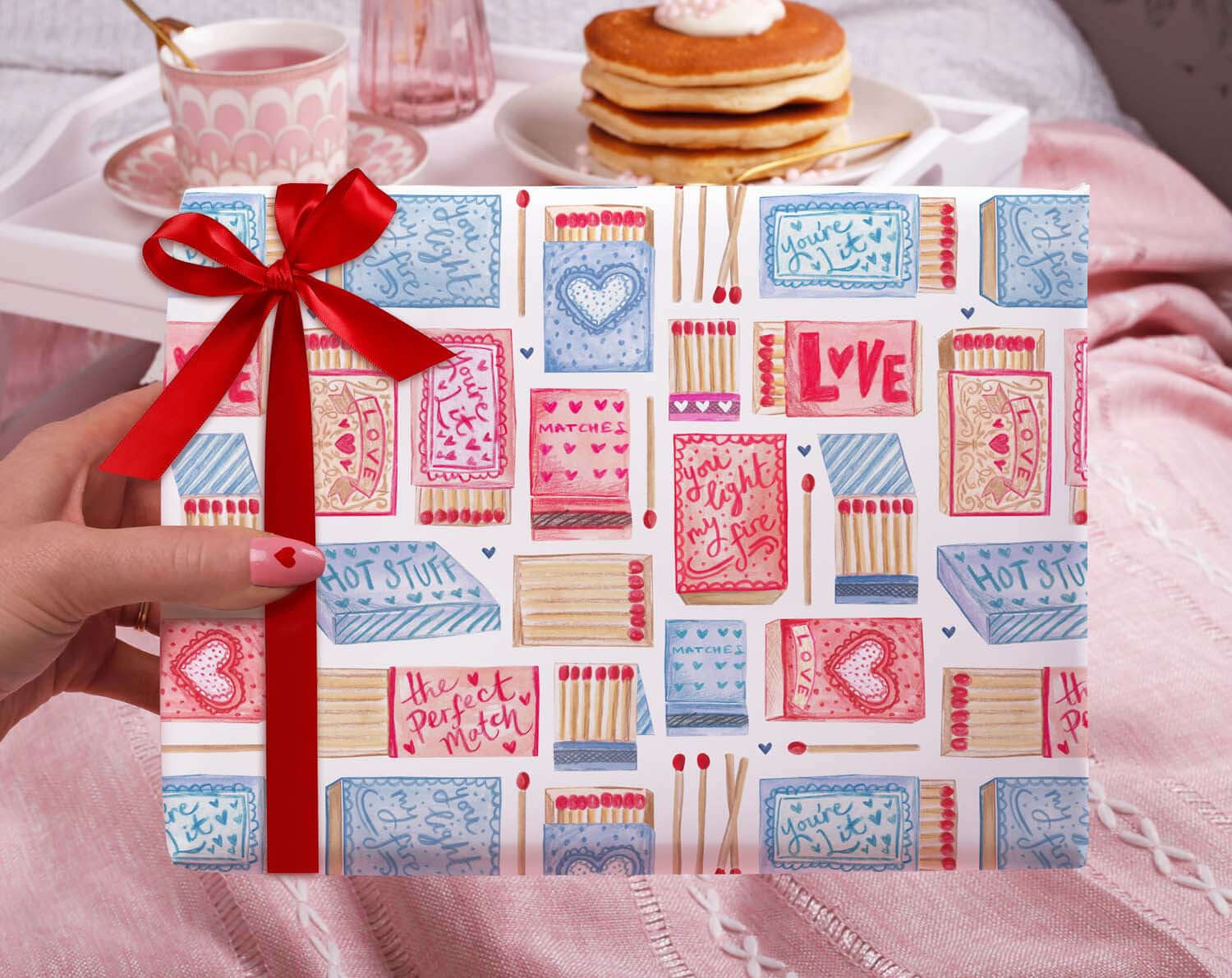 Matchbox Love Wrapping Paper. Wrapping Paper designed by Making Meadows
