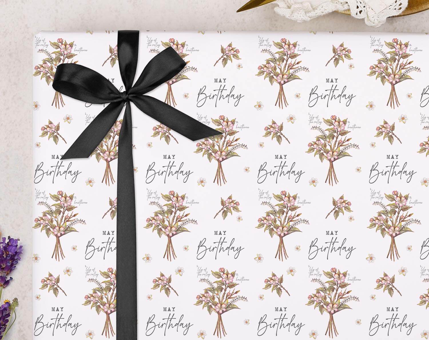 May Birthday Wrapping Paper. Wrapping Paper designed by Making Meadows