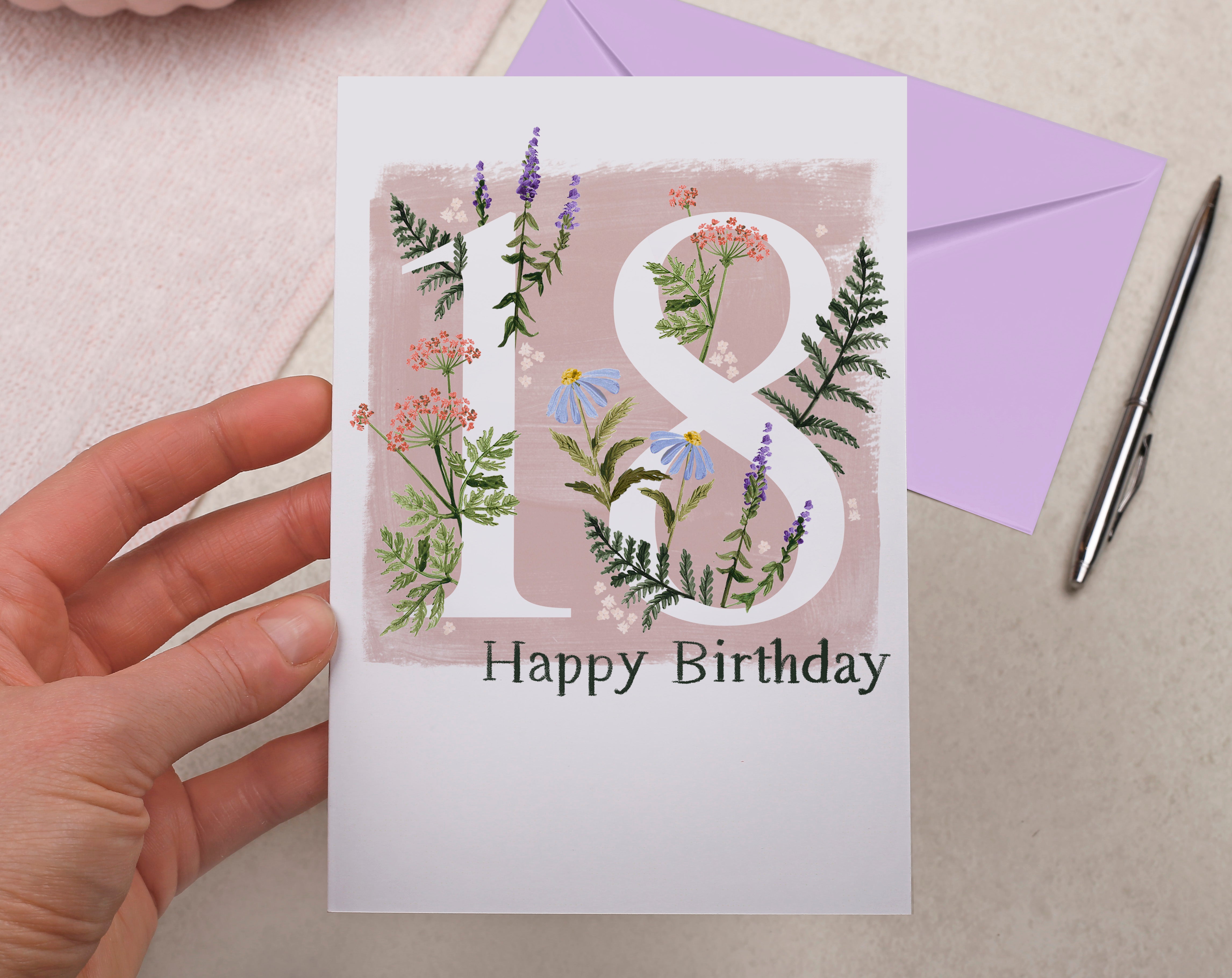 Meadow Flowers Happy 18th Birthday Card. Greeting & Note Cards designed by Making Meadows