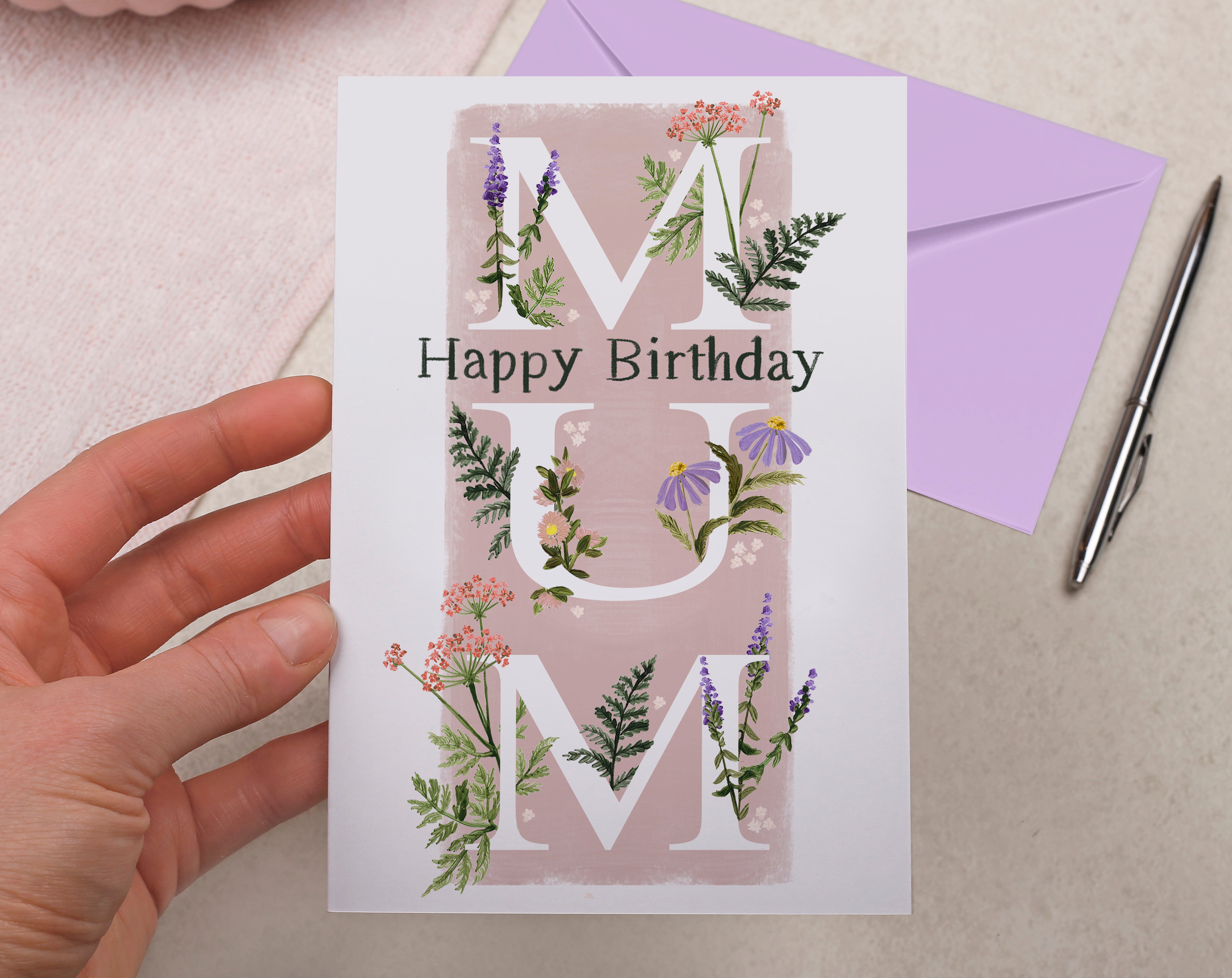Meadow Flowers Happy Birthday Mum Card. Greeting & Note Cards designed by Making Meadows