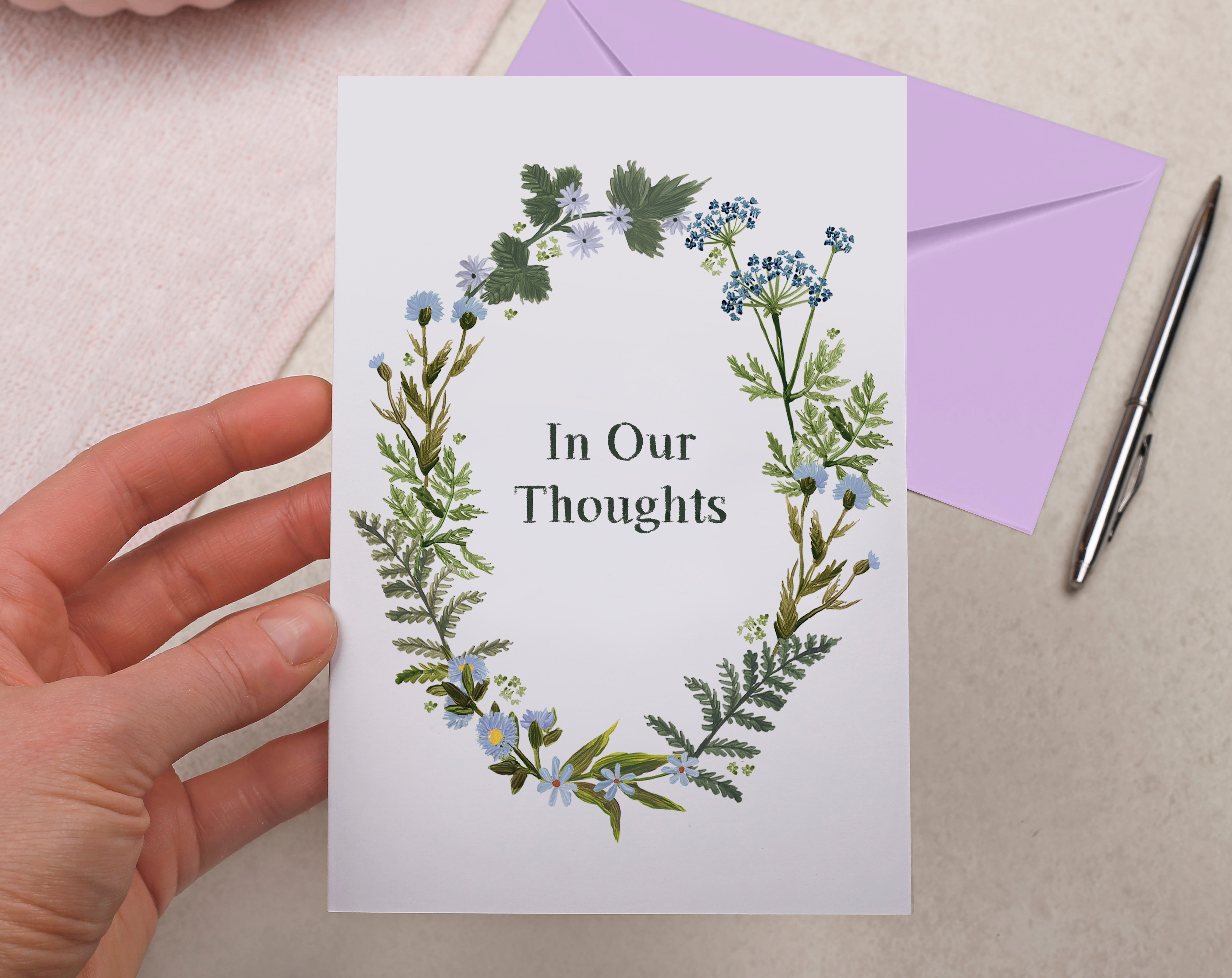 Meadow Flowers In Our Thoughts Card. Greeting & Note Cards designed by Making Meadows