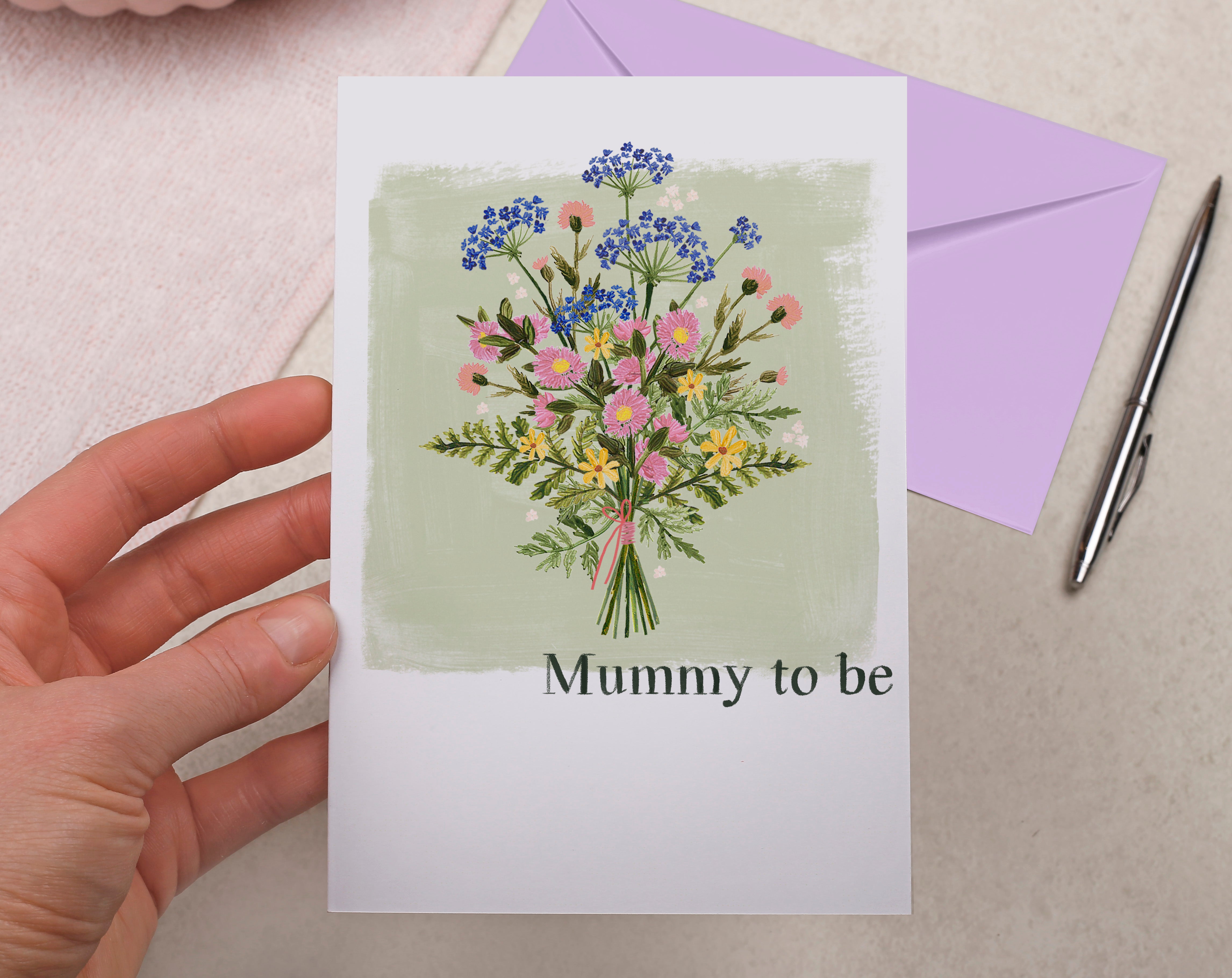 Meadow Flowers Mummy To Be Card. Greeting & Note Cards designed by Making Meadows