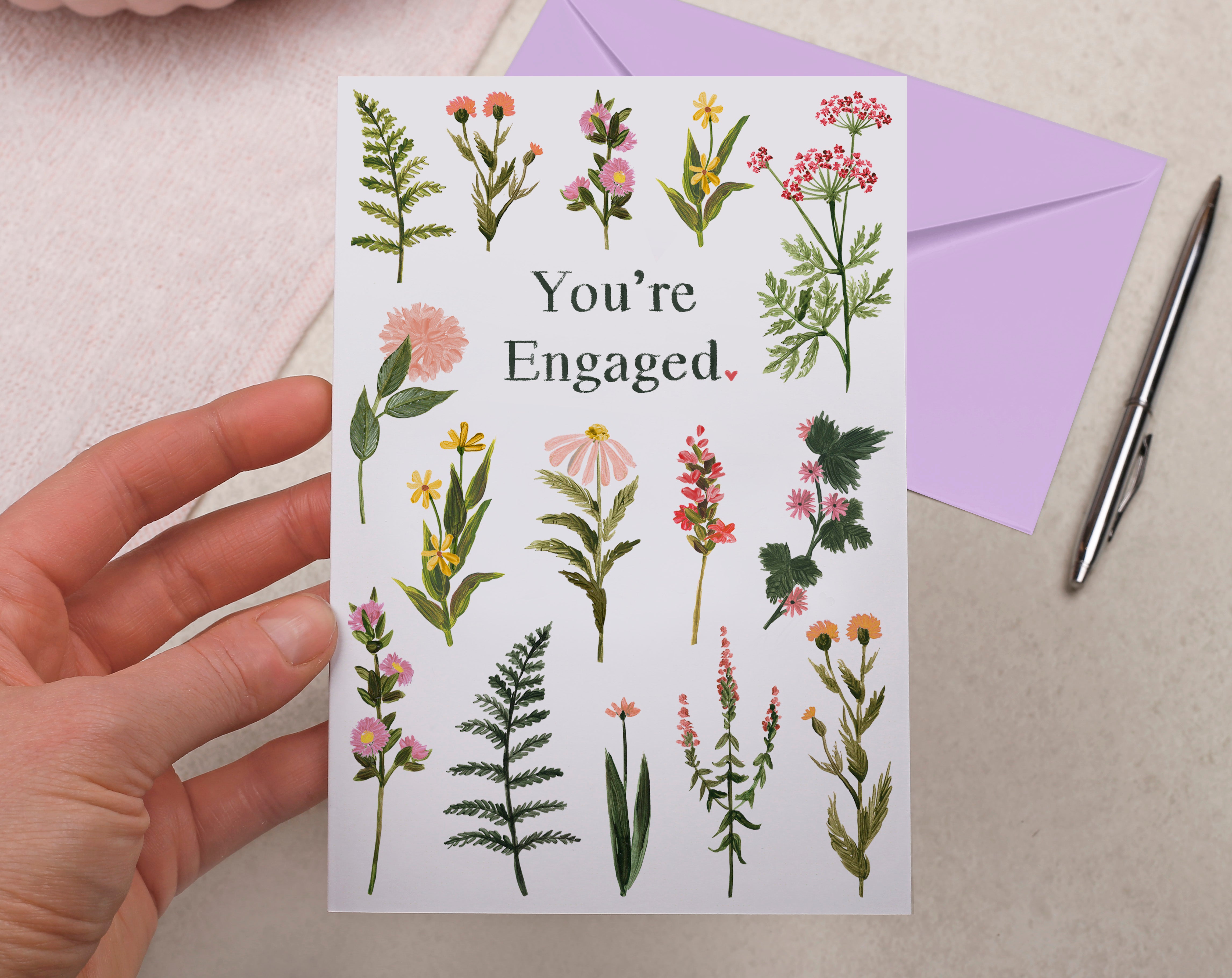 Meadow Flowers Your Engaged Card. Greeting & Note Cards designed by Making Meadows