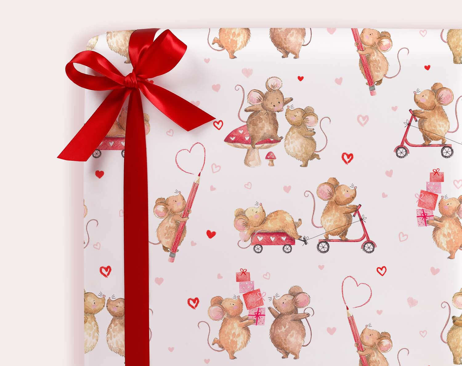 Mice Anniversary Wrapping Paper. Wrapping Paper designed by Making Meadows