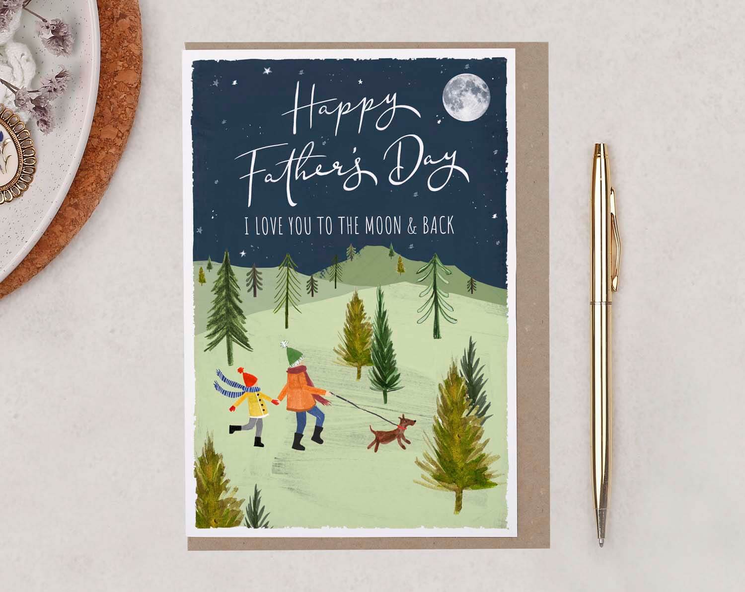 Moon & Back Father's Day Card. Greeting & Note Cards designed by Making Meadows