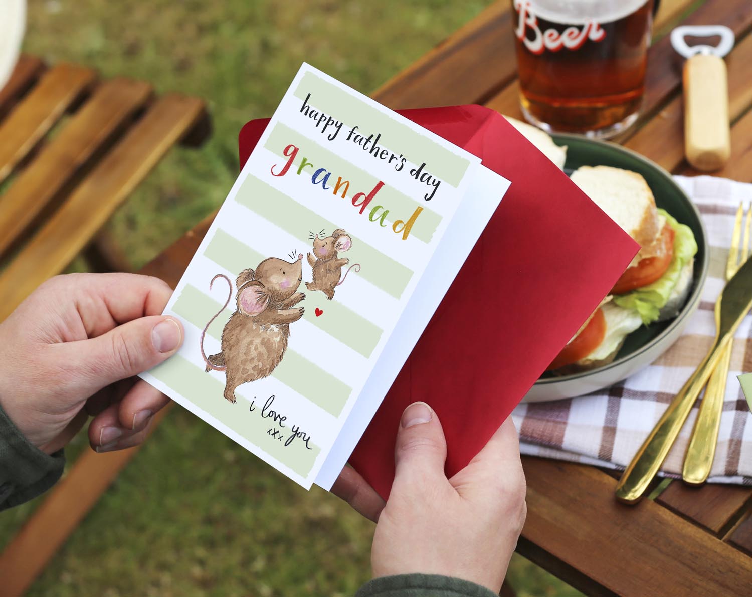 Mouse Father's Day Card For Grandad. Greeting & Note Cards designed by Making Meadows