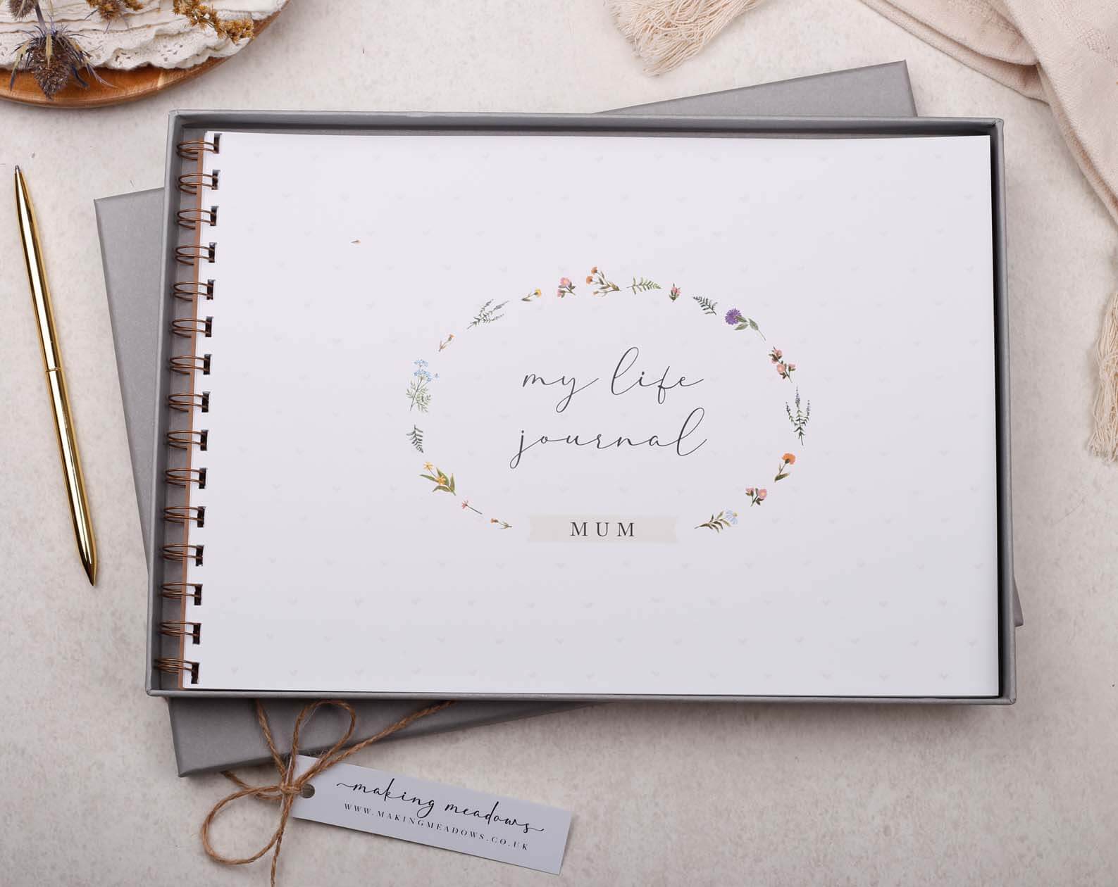 Mum's Life Journal. Stationery designed by Making Meadows