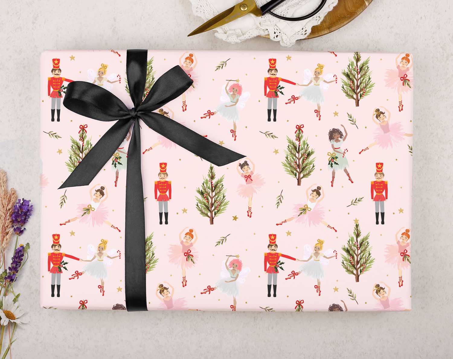 Nutcracker Christmas Wrapping Paper. Wrapping Paper designed by Making Meadows