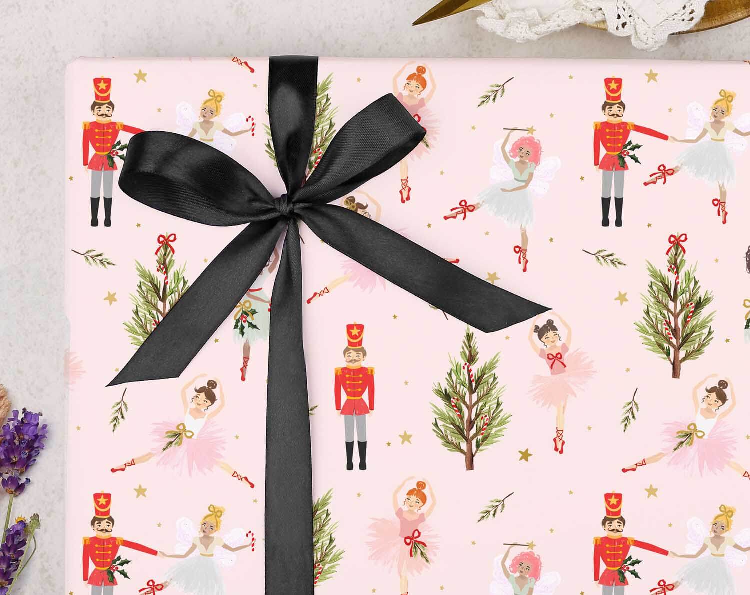 Nutcracker Christmas Wrapping Paper. Wrapping Paper designed by Making Meadows