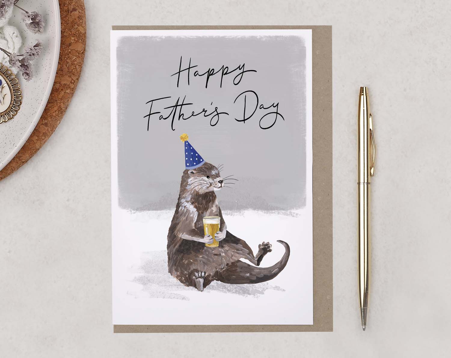 Otter Father's Day Card. Greeting & Note Cards designed by Making Meadows