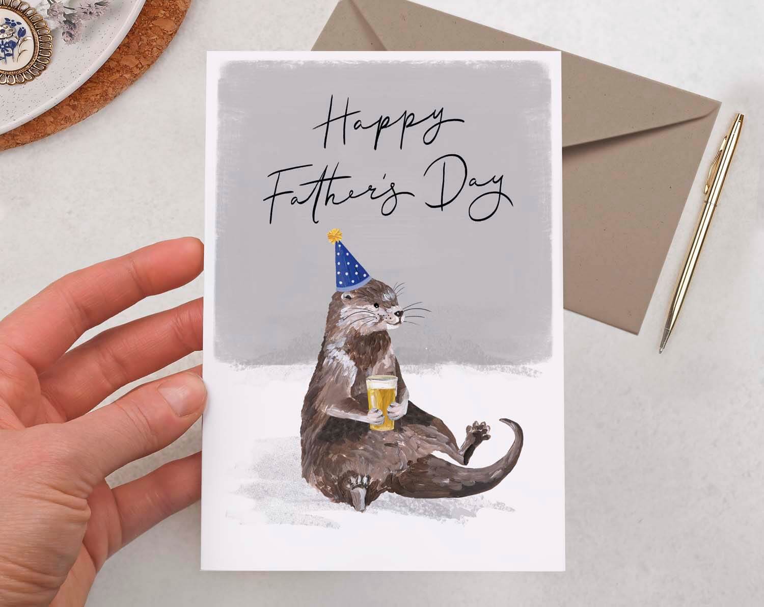 Otter Father's Day Card. Greeting & Note Cards designed by Making Meadows
