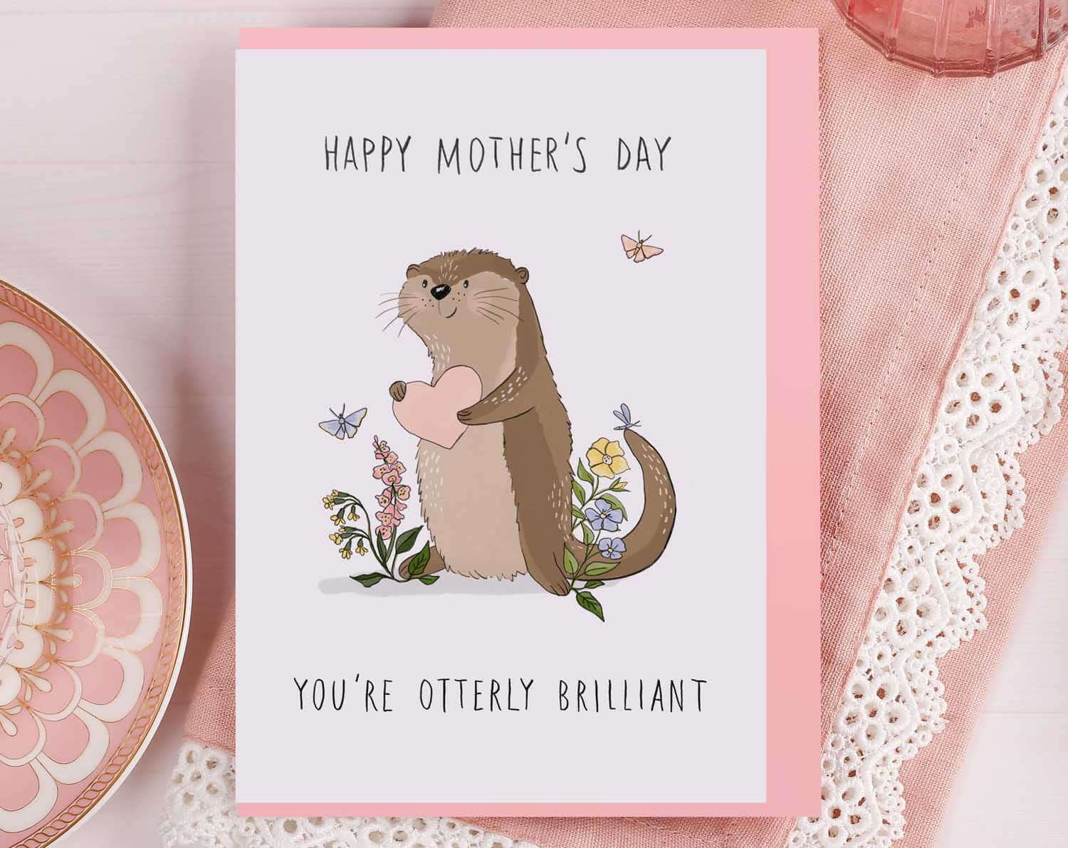Otter Mother's Day Card. Greeting & Note Cards designed by Making Meadows