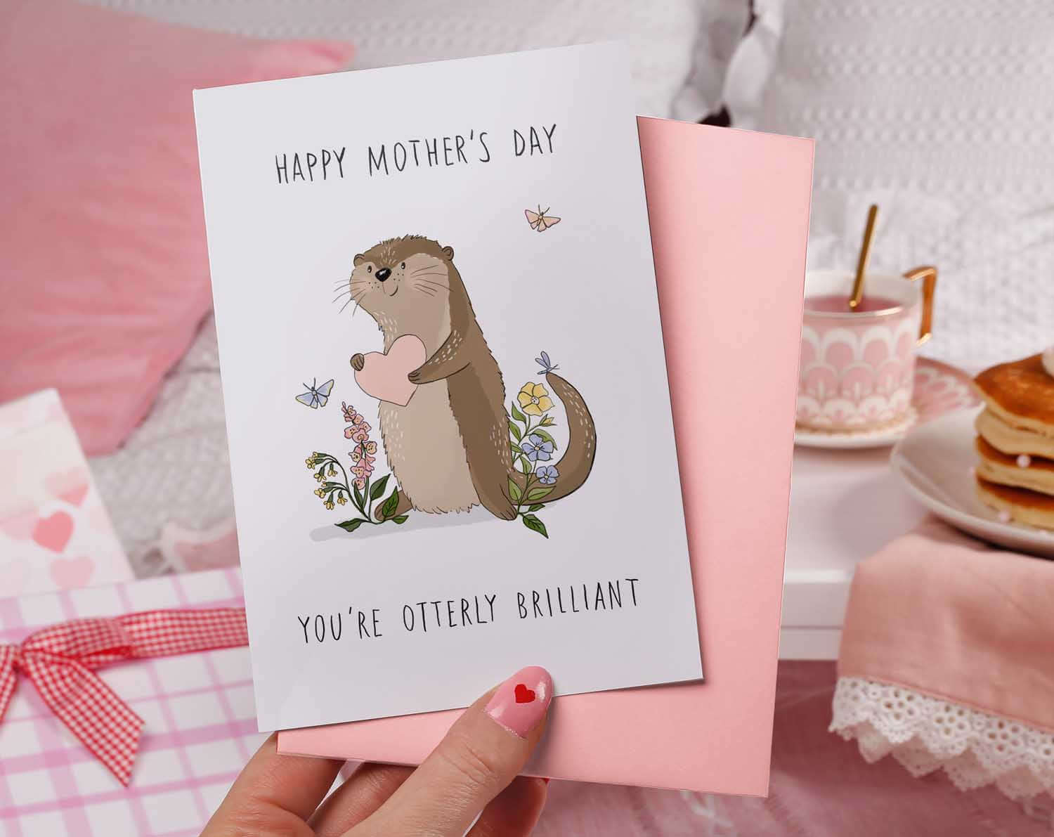 Otter Mother's Day Card. Greeting & Note Cards designed by Making Meadows