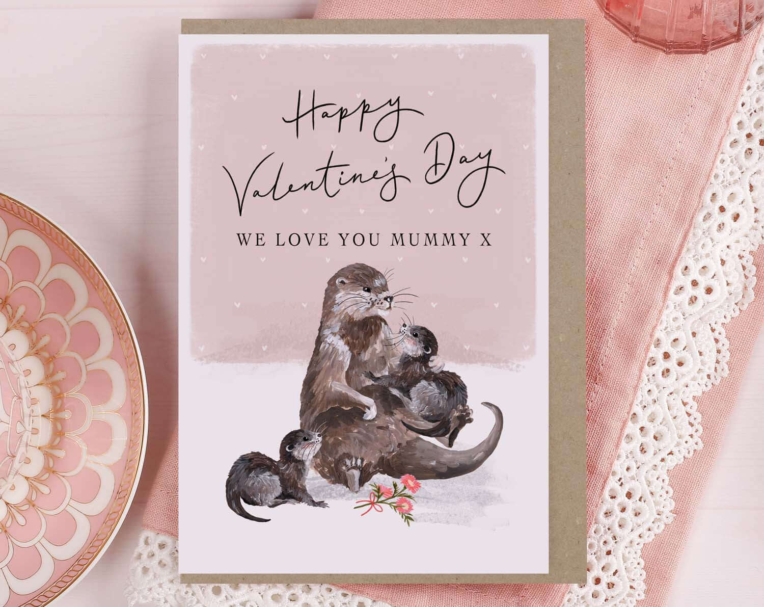 Otter Valentine Card For Mummy. Greeting & Note Cards designed by Making Meadows