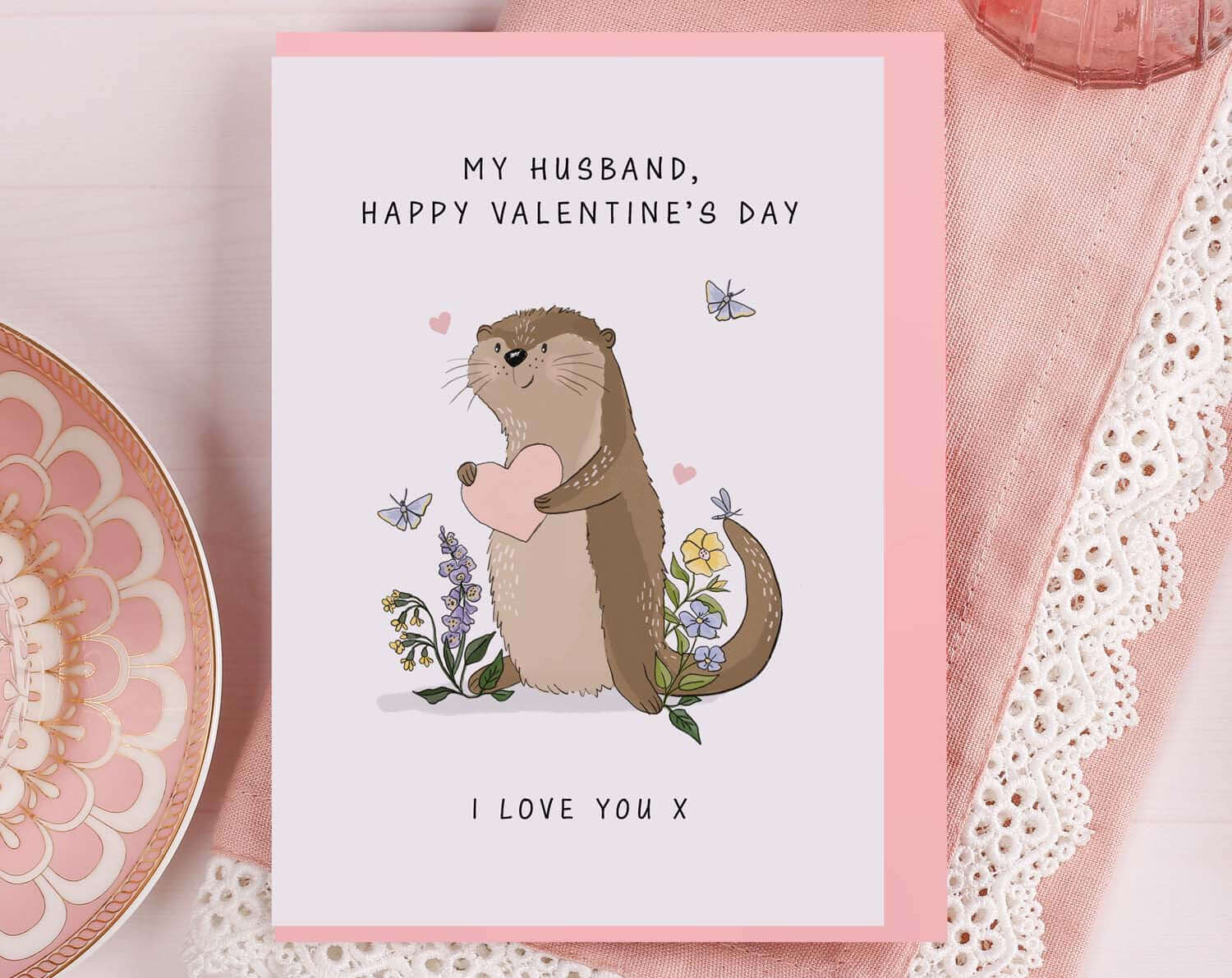 Otter Valentines Card For Husband