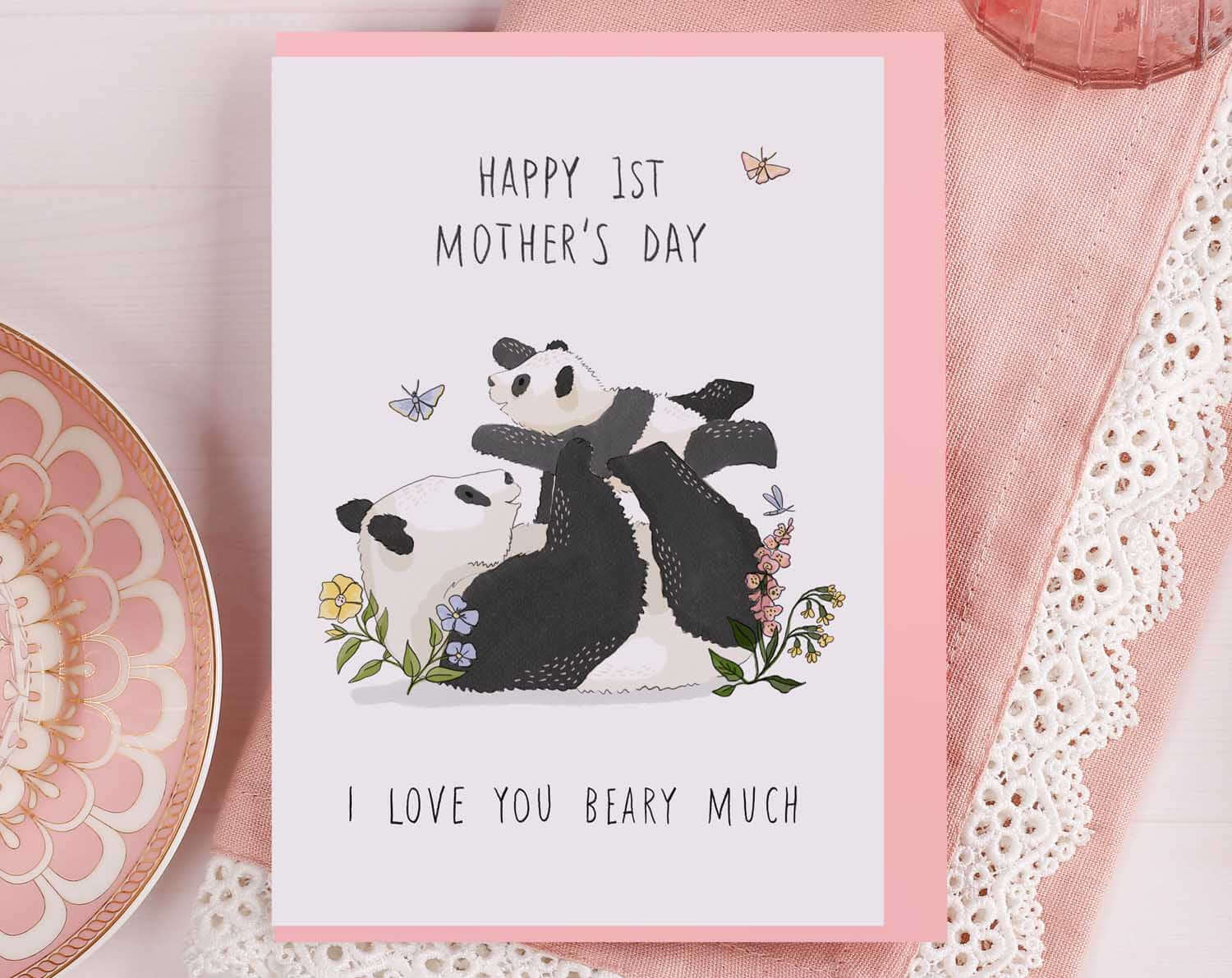 Panda 1st Mother's Day Card. Greeting & Note Cards designed by Making Meadows