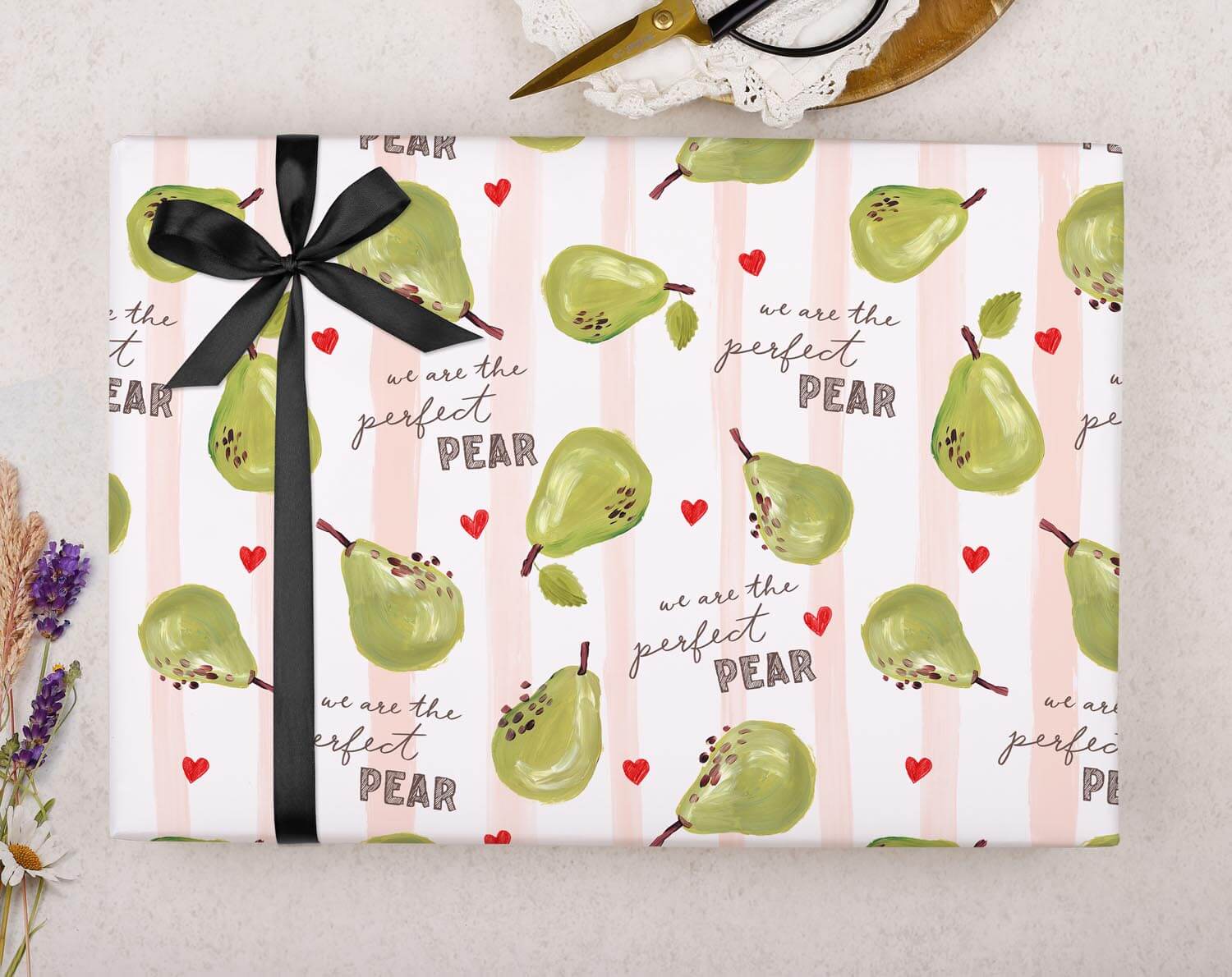 Perfect Pear Wrapping Paper. Wrapping Paper designed by Making Meadows