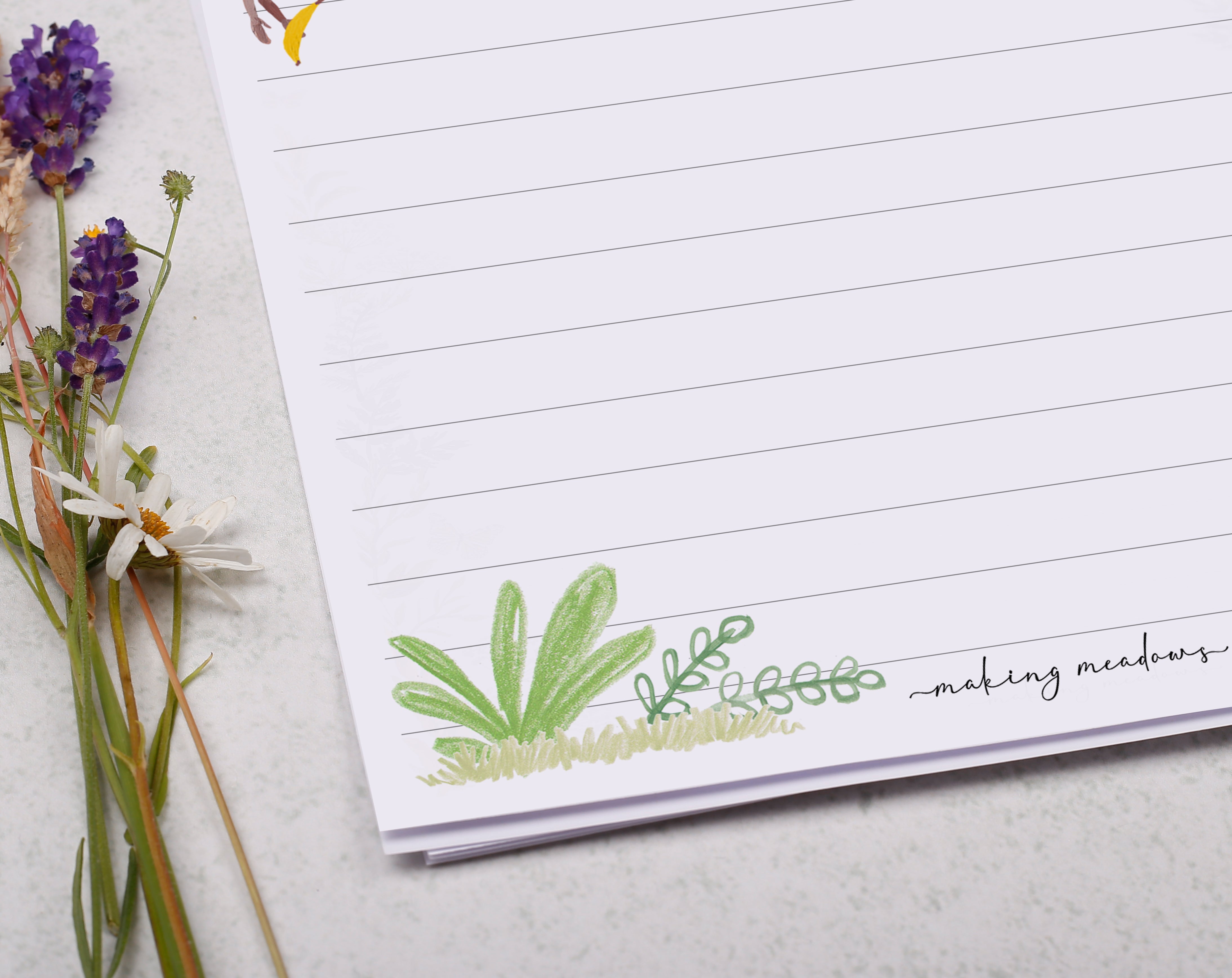 Personalised A5 writing paper with monkeys. Stationery designed by Making Meadows