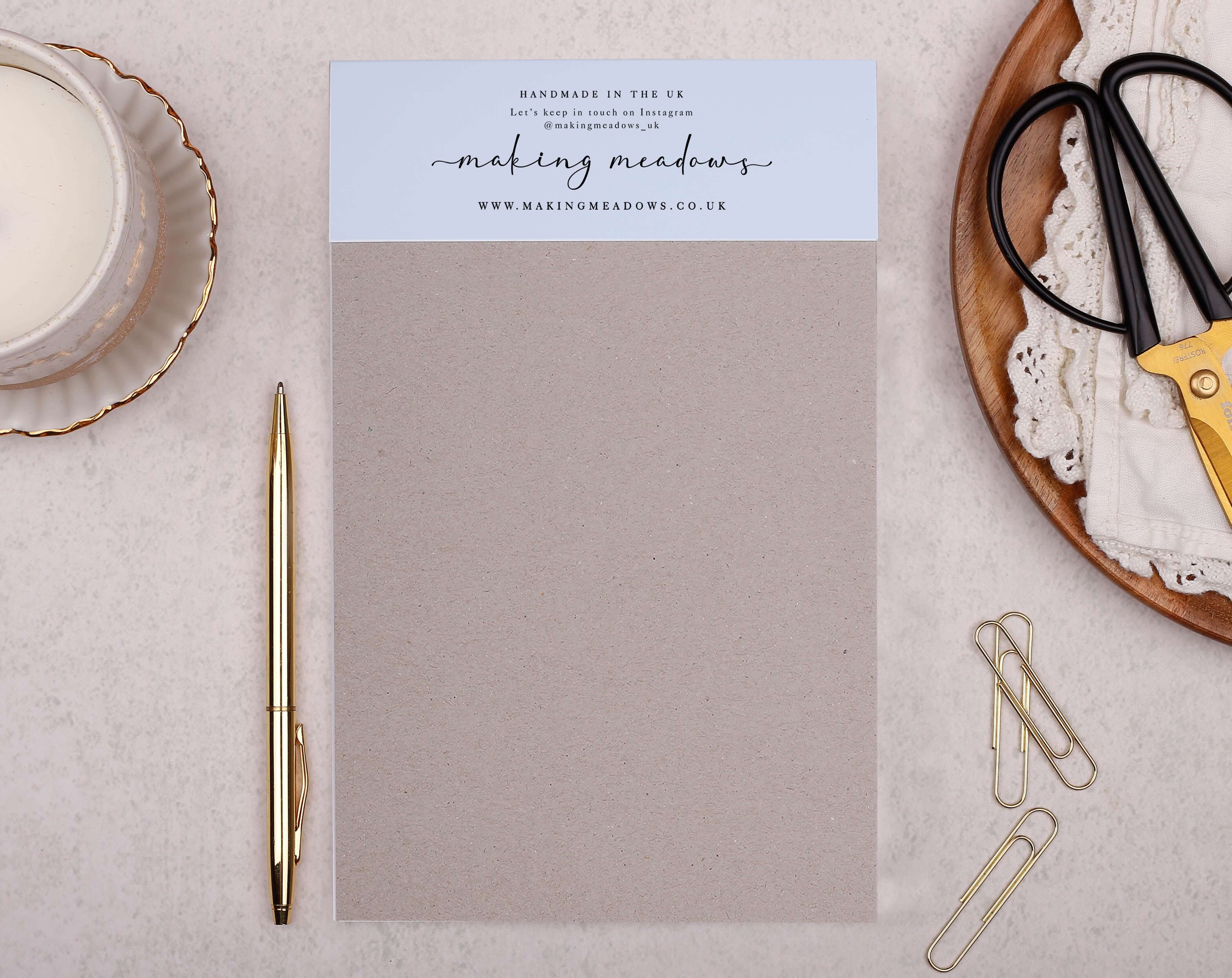 Personalised Blue Floral Notebook. Notebooks & Notepads designed by Making Meadows