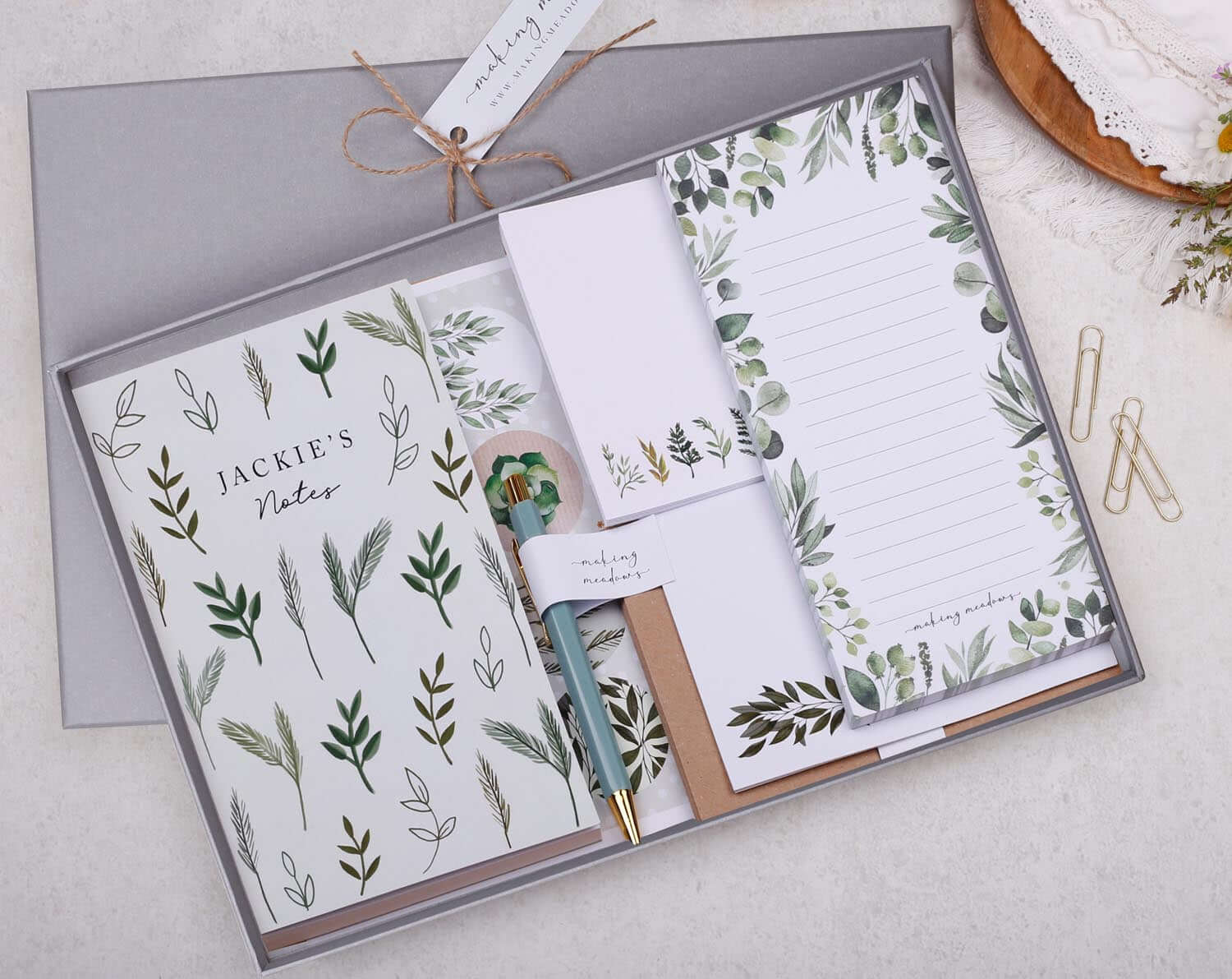 Personalised Botanical Stationery Box. Notebooks & Notepads designed by Making Meadows