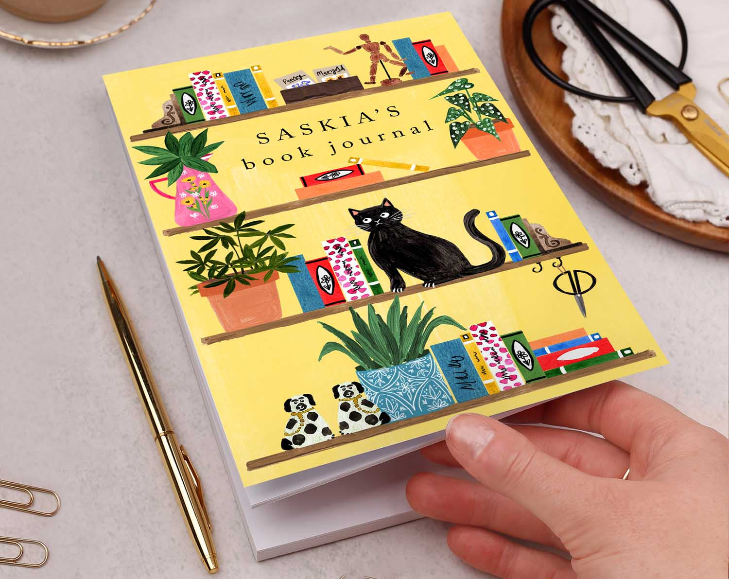 Personalised Cat Book Journal. Notebooks & Notepads designed by Making Meadows