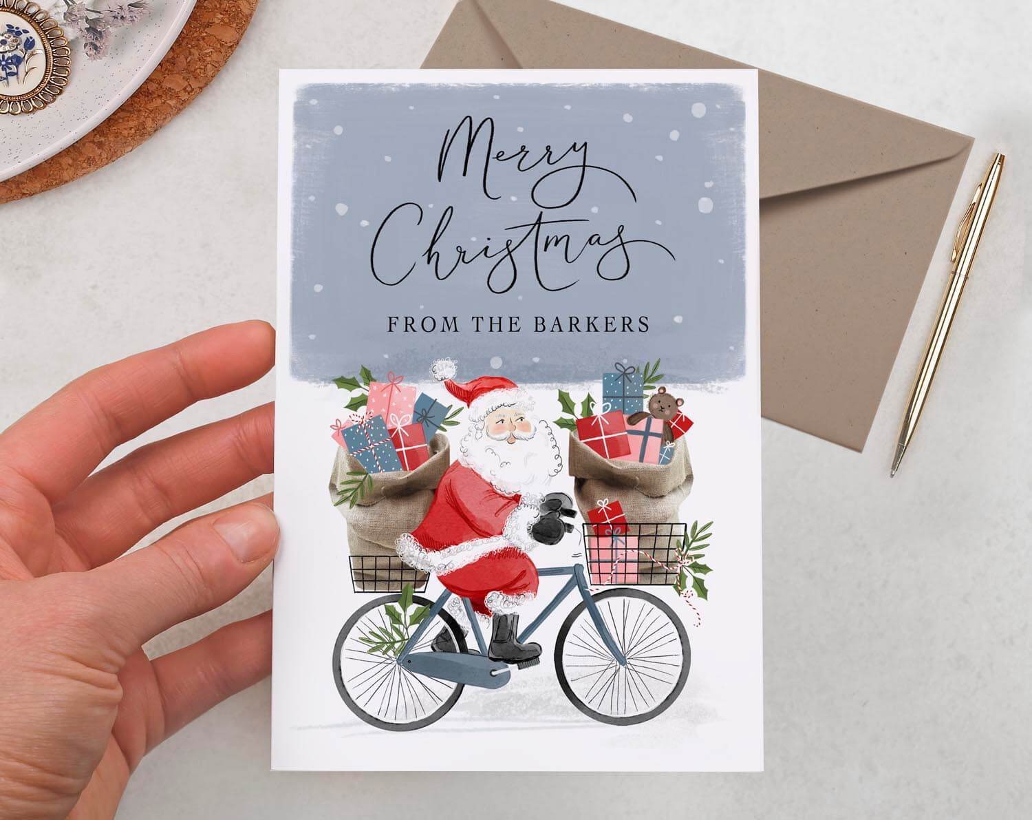 Personalised Christmas Card With Santa Claus. Greeting & Note Cards designed by Making Meadows