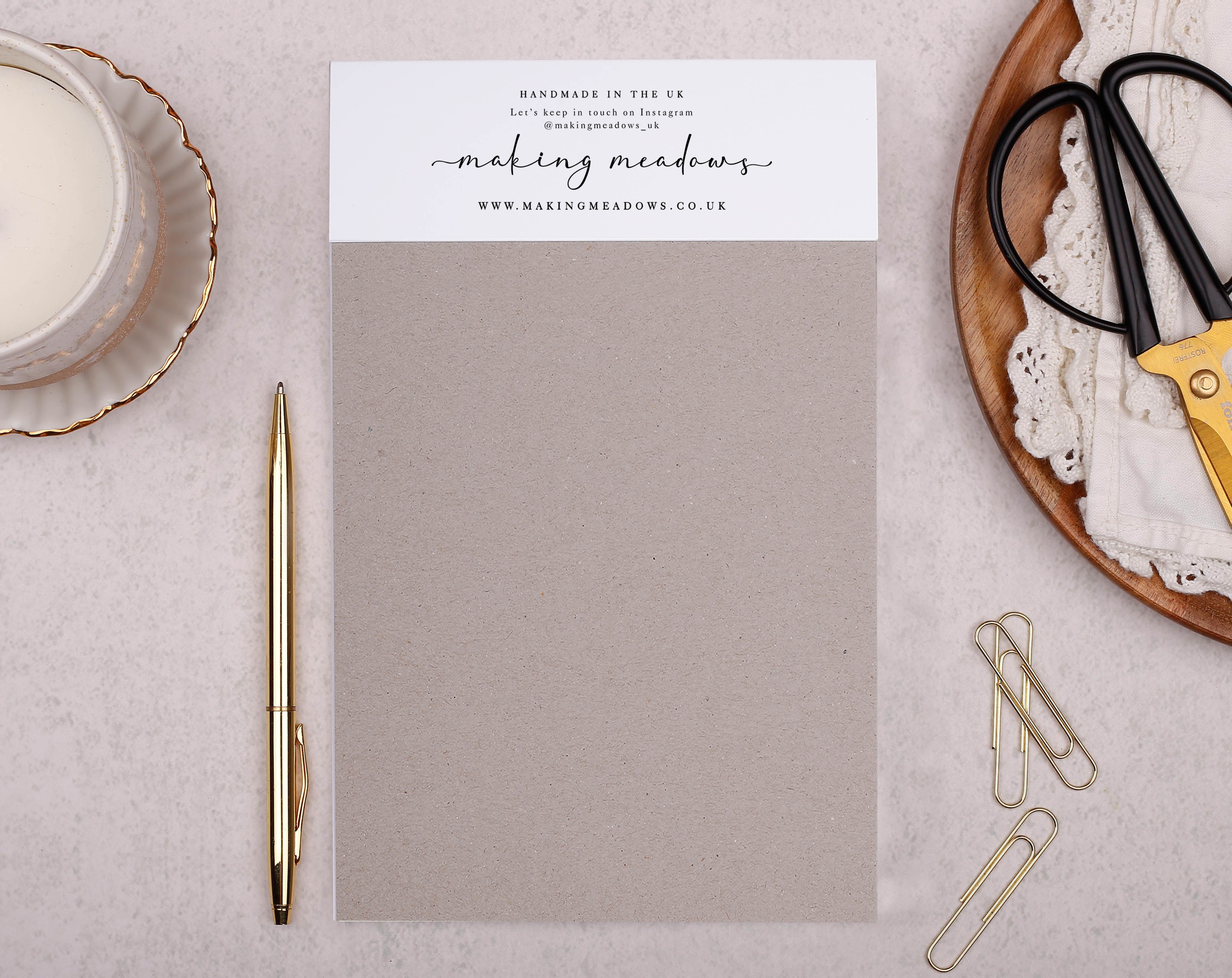 Personalised Pink Floral Notebook. Notebooks & Notepads designed by Making Meadows