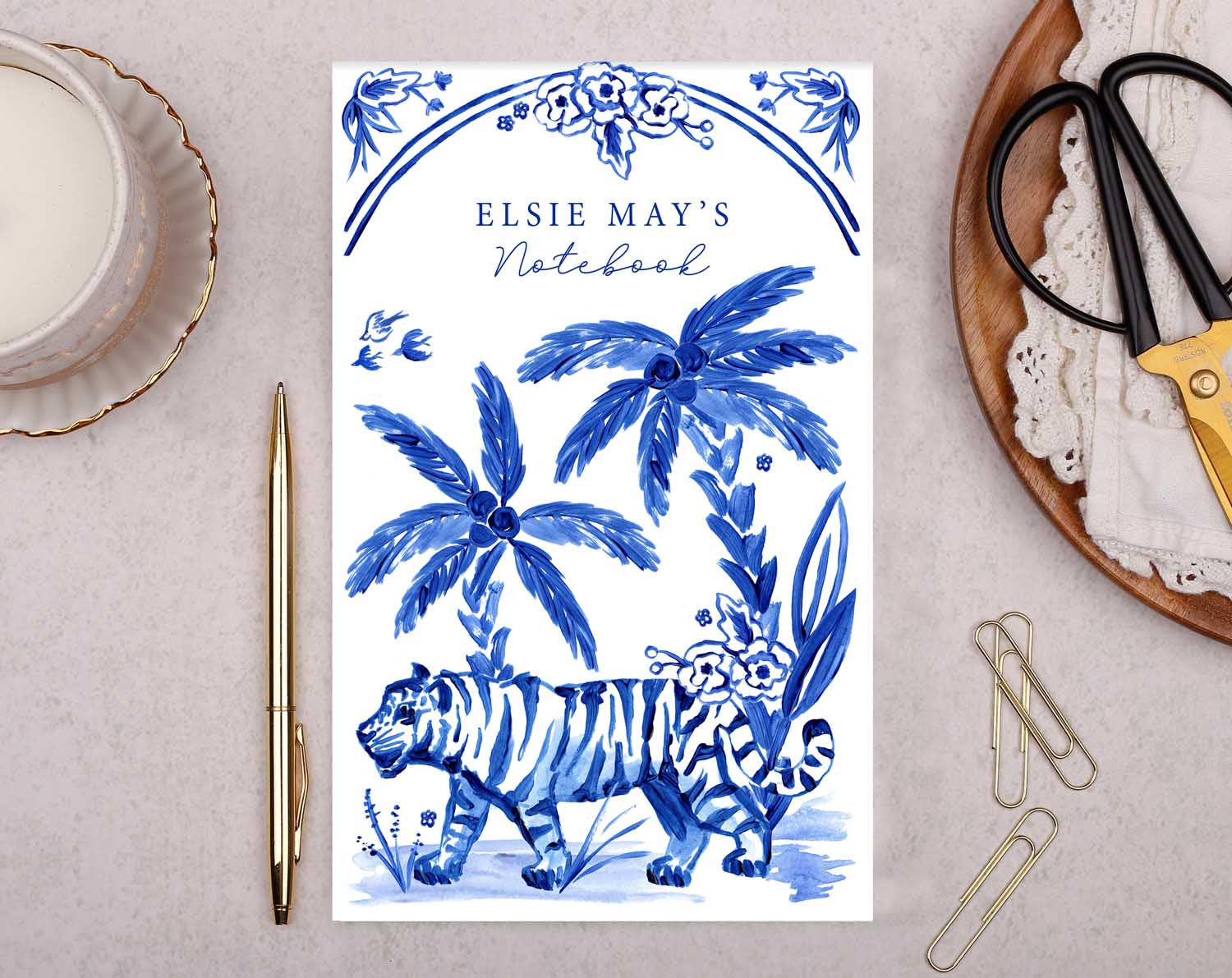 Personalised Tiger Notebook. Notebooks & Notepads designed by Making Meadows